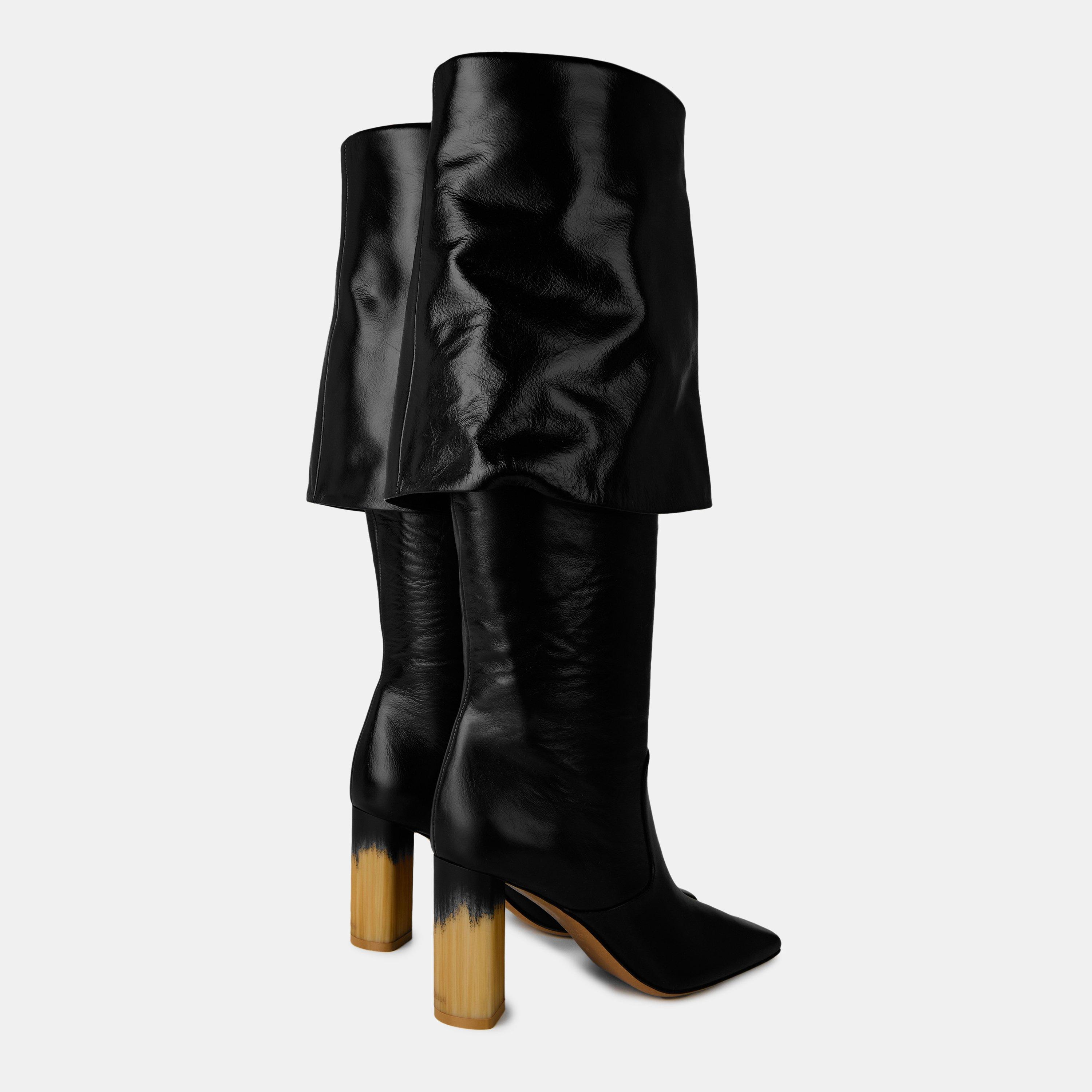 Black - Chloe - Heeled Boot - 4