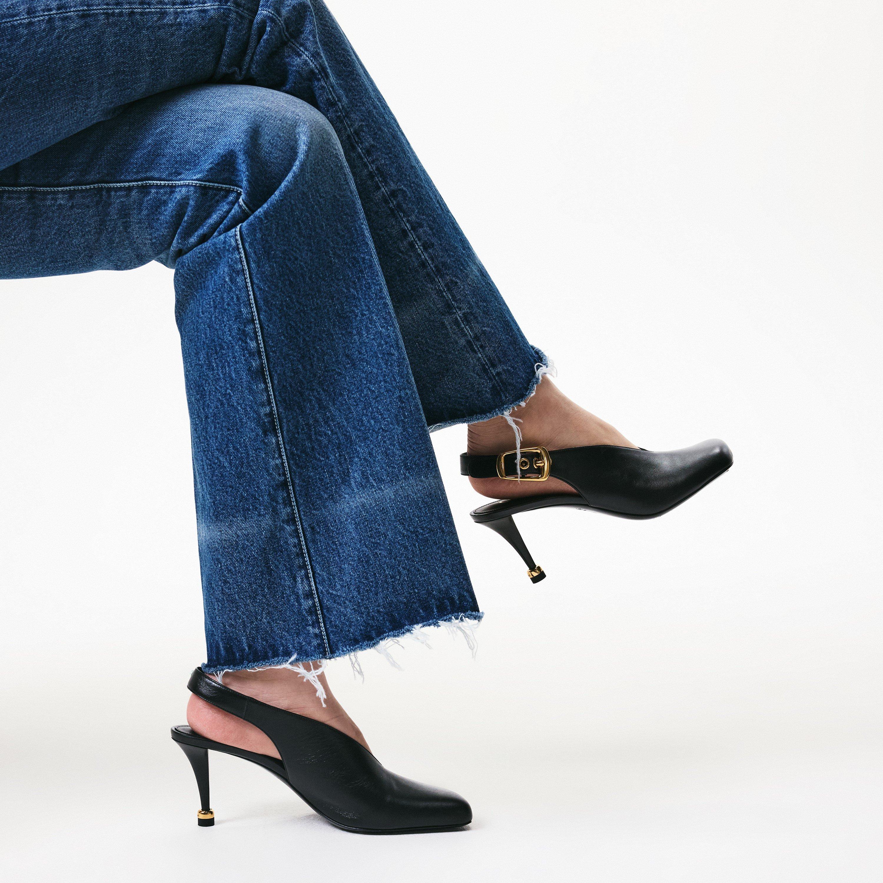 Black - Chloe - Andrea Slingback Mules - 2