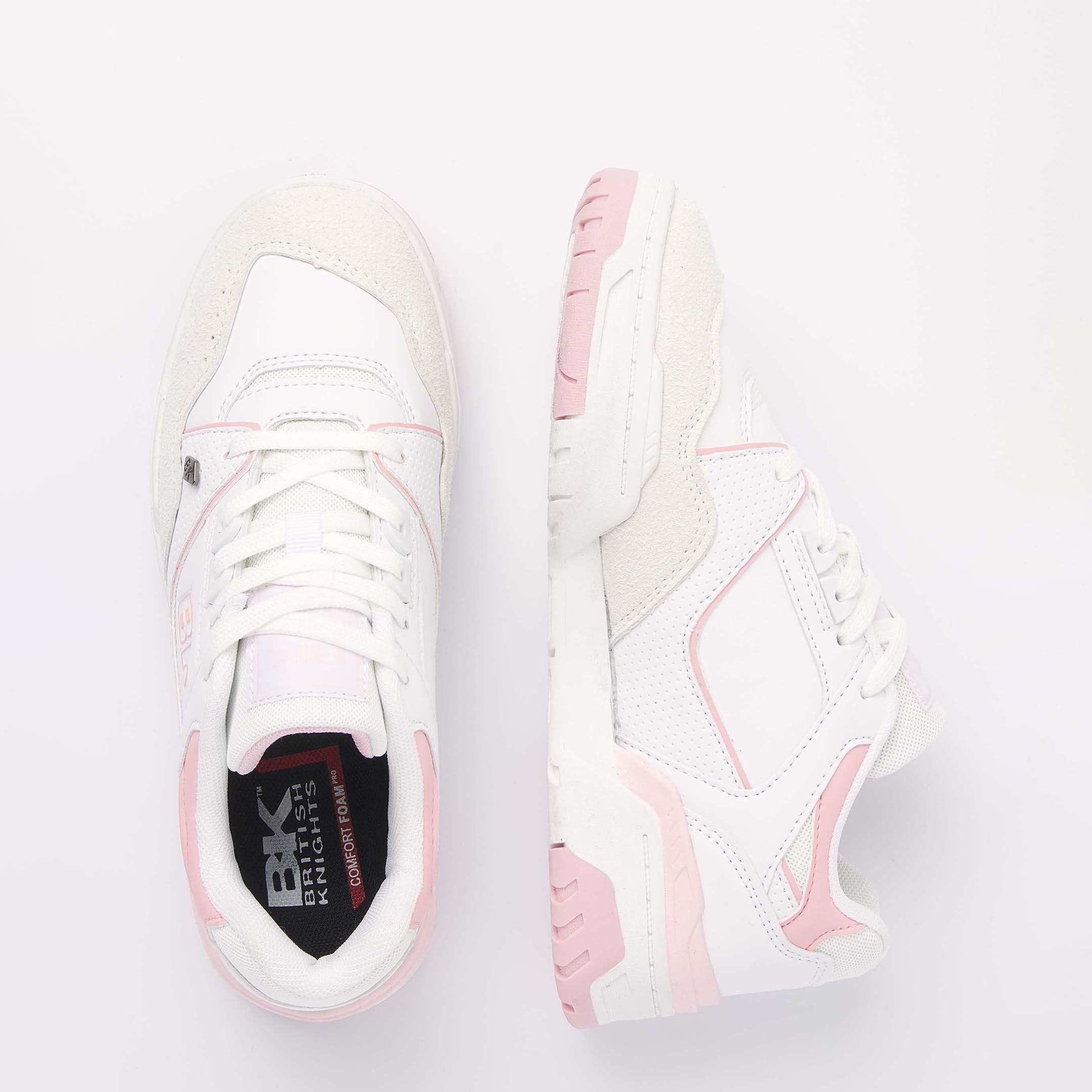 Blanc/Rose - British Knights - Women's Vendon Low-Top Trainers - 5