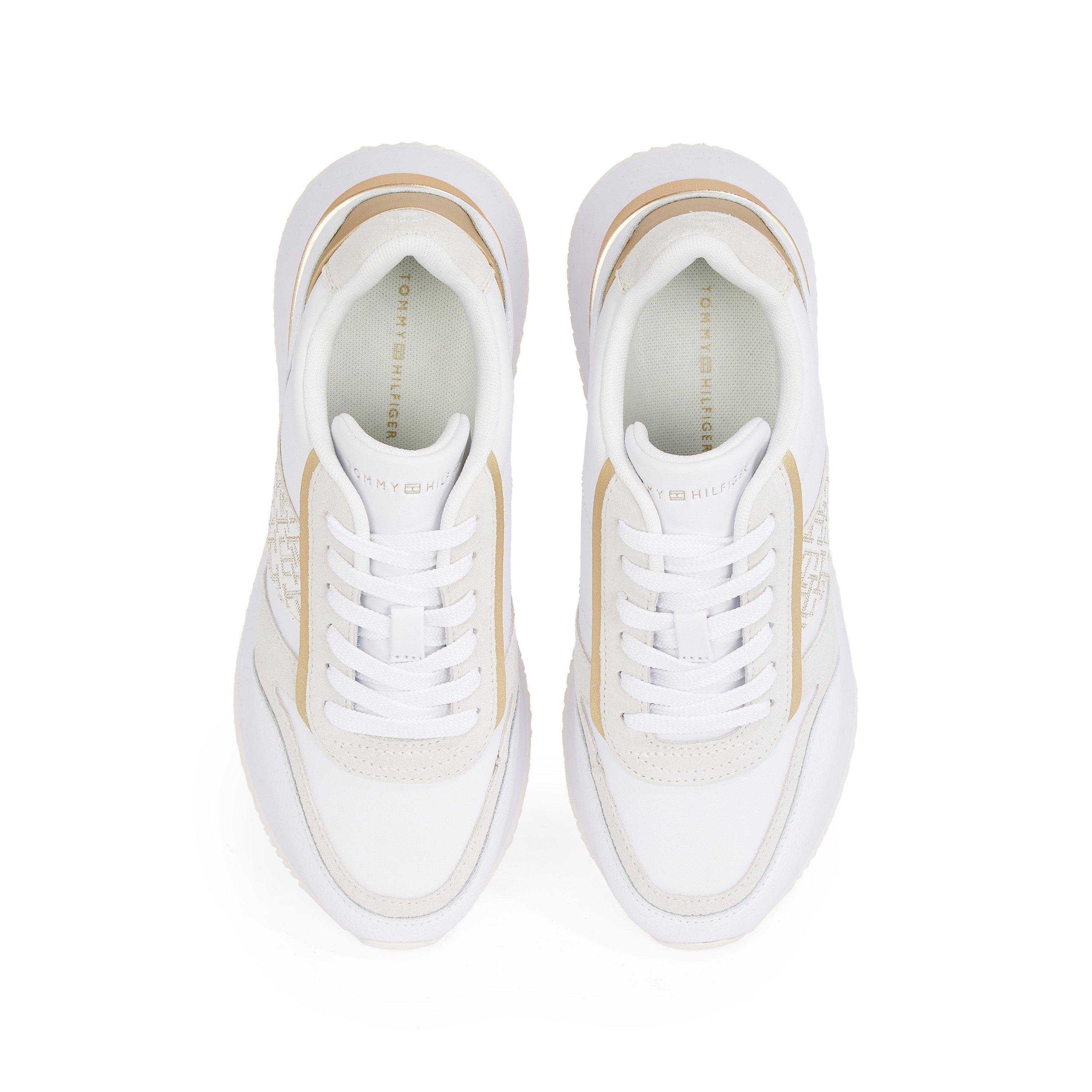 White/gold - Tommy Hilfiger - Women's Lux Monogram Runners - 6