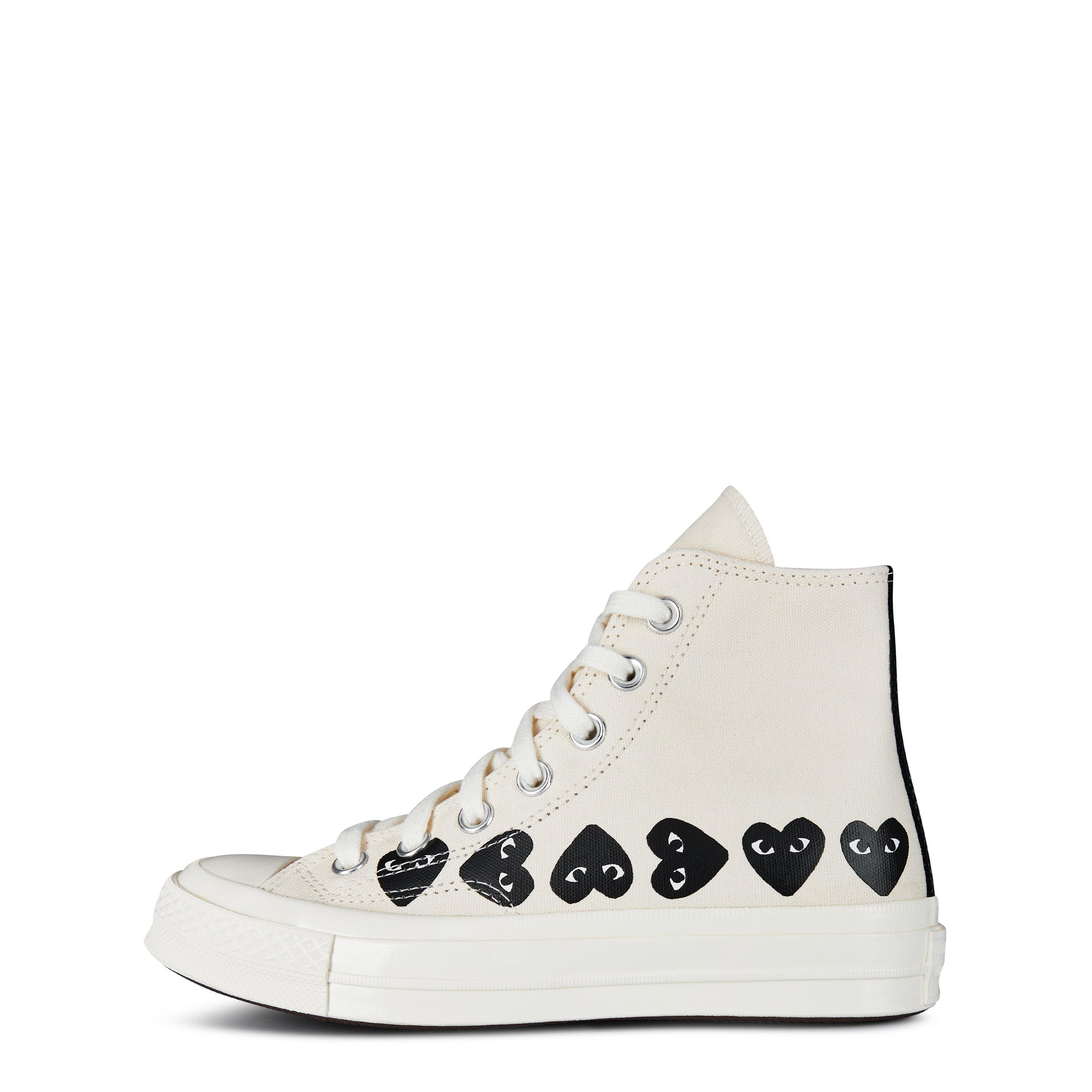 Beige - Comme des Garcons PLAY - Multi Heart High Top Trainers - 3