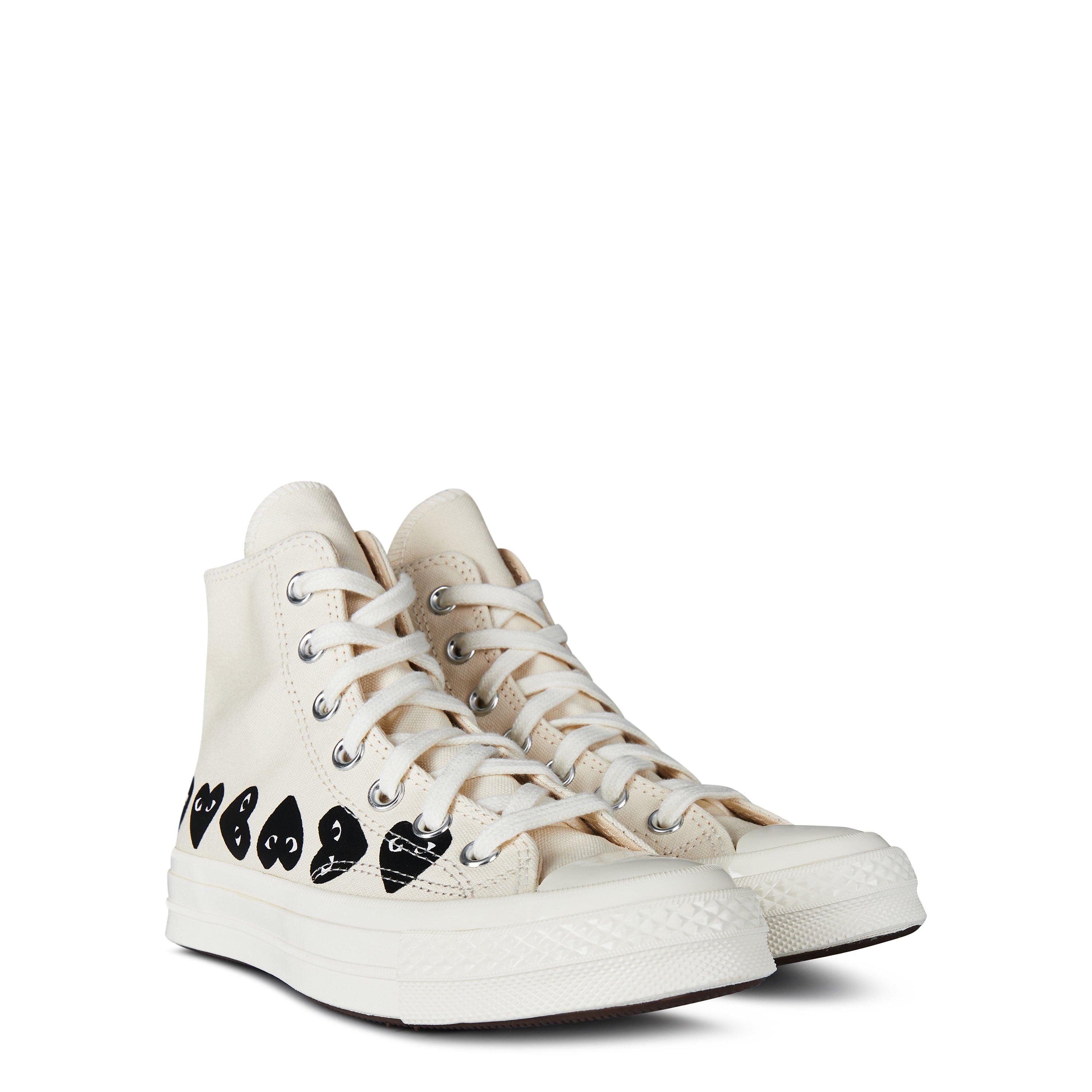 Beige - Comme des Garcons PLAY - Multi Heart High Top Trainers - 4