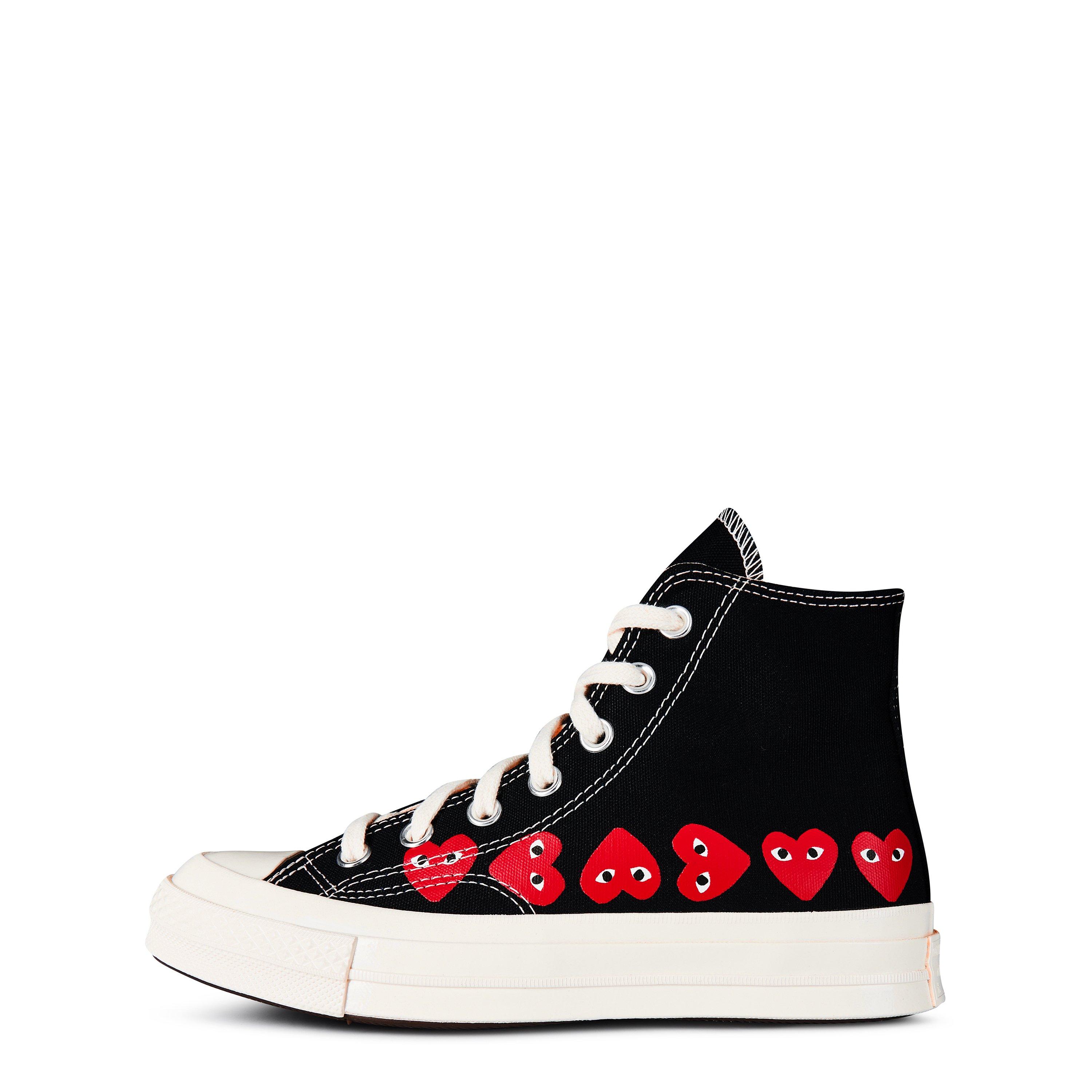 Black - Comme des Garcons PLAY - Multi Heart High Top Trainers - 3