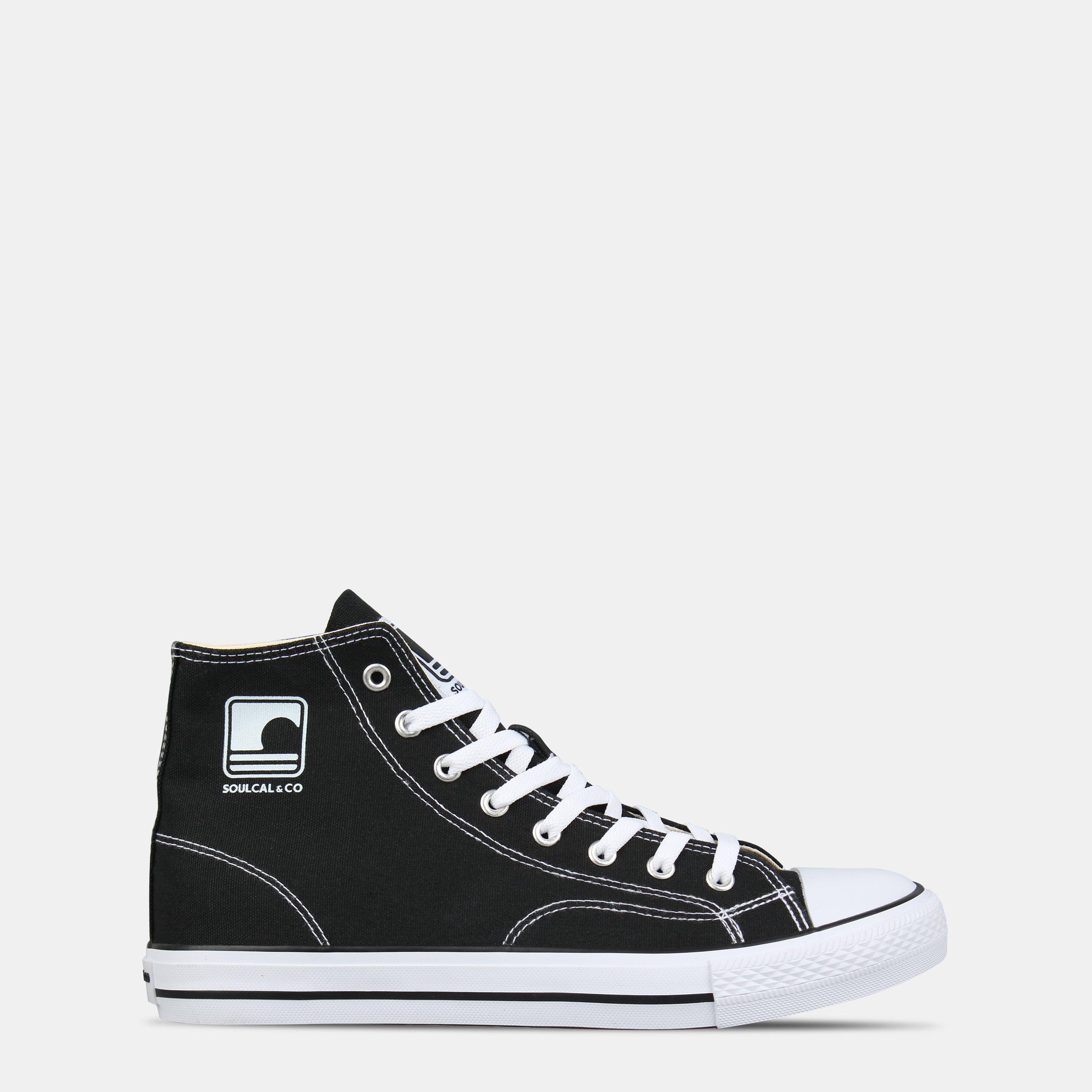 Black/White - SoulCal - Canvas High Trainers Mens - 1
