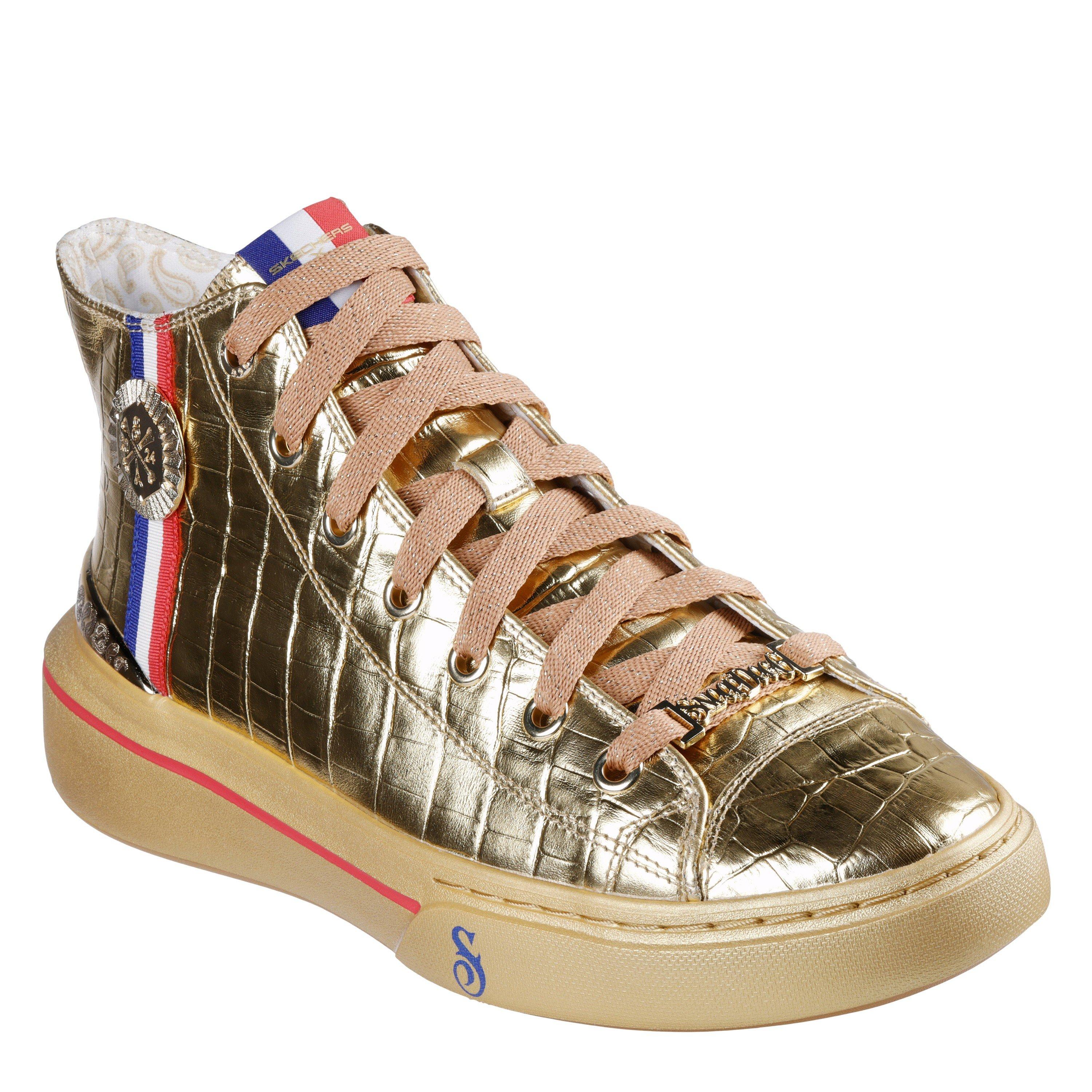 Skechers Men's Snoop Gold Canvas High-Top Trainers | Sports Direct