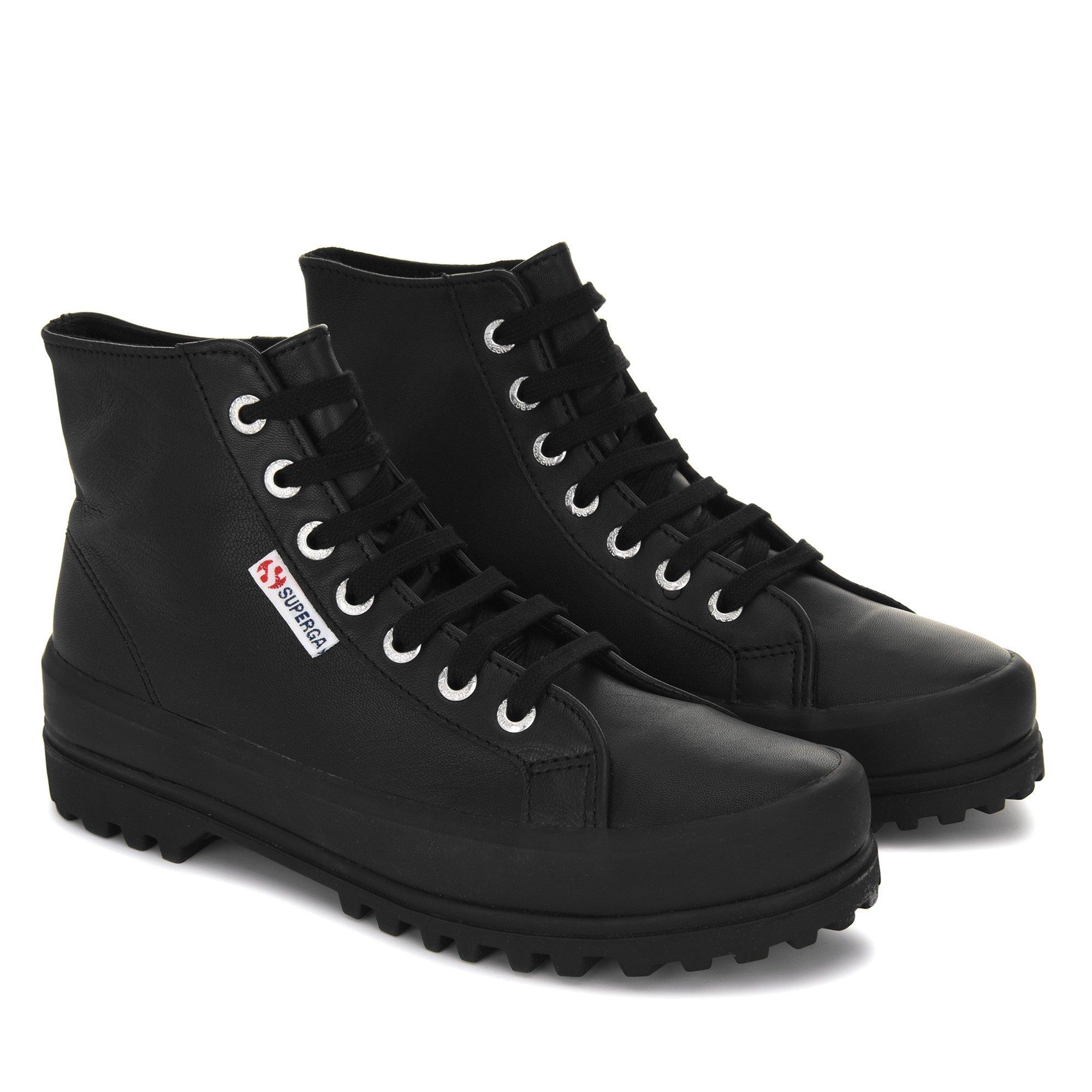 Full Black - Superga - Unisex Adults Alpina Nappa Canvas High-Top Trainers - 2
