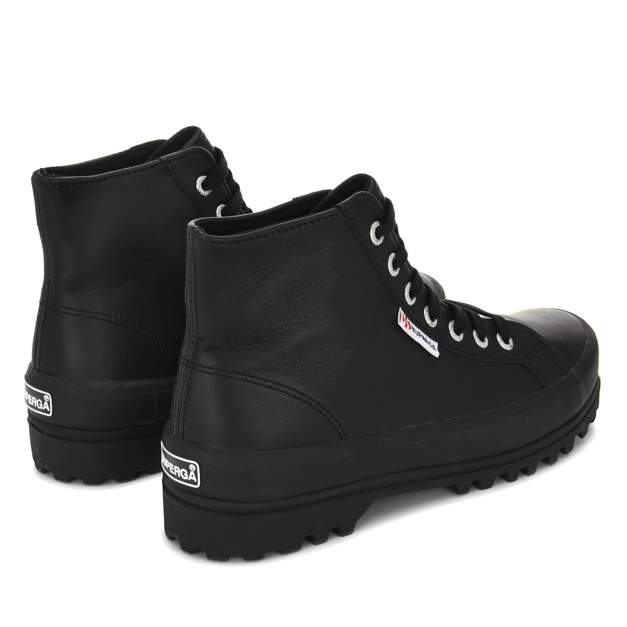 Full Black - Superga - Unisex Adults Alpina Nappa Canvas High-Top Trainers - 3