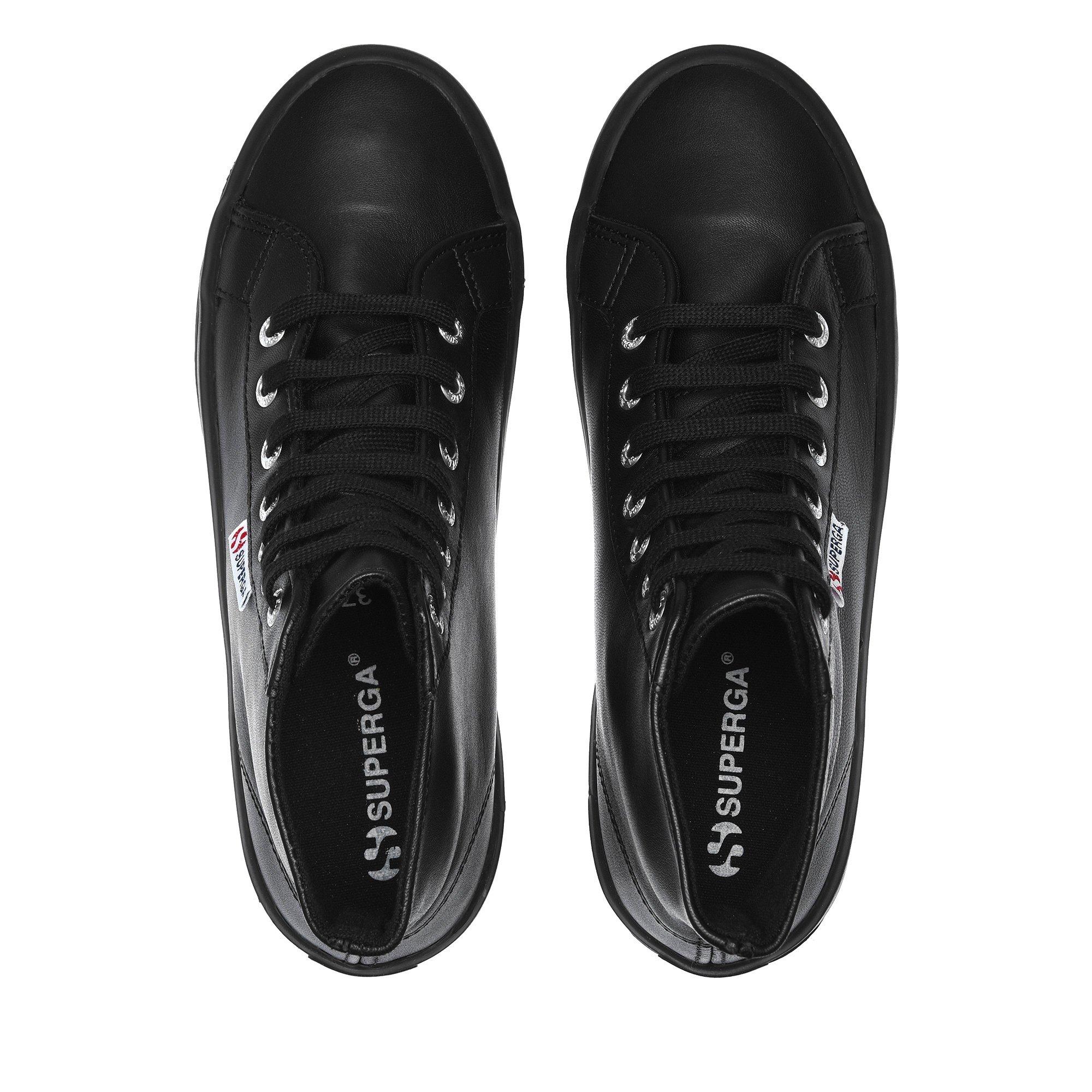 Full Black - Superga - Unisex Adults Alpina Nappa Canvas High-Top Trainers - 4