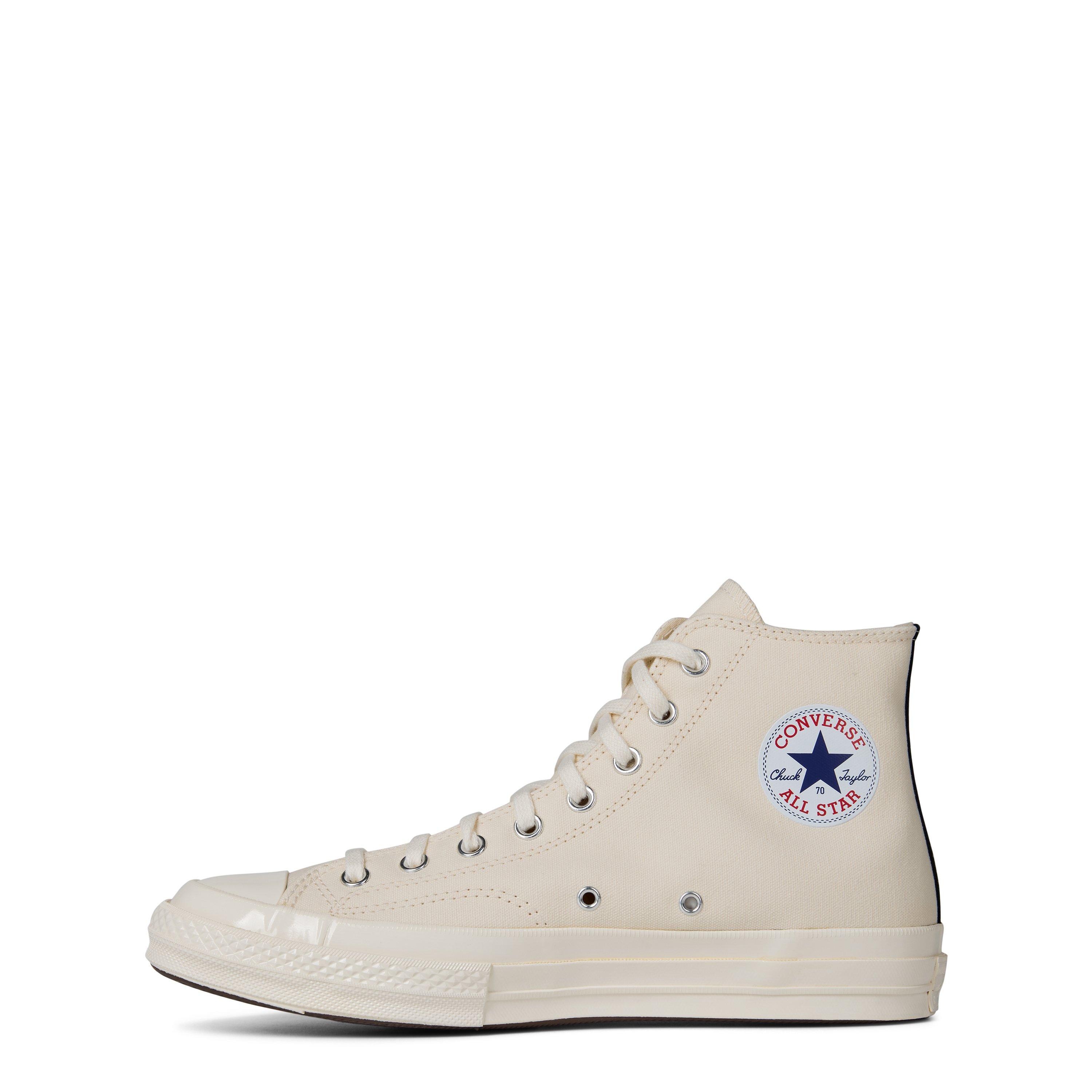 Beige 2 - Comme des Garcons PLAY - Single Heart Chuck 70 High Top Trainers - 3