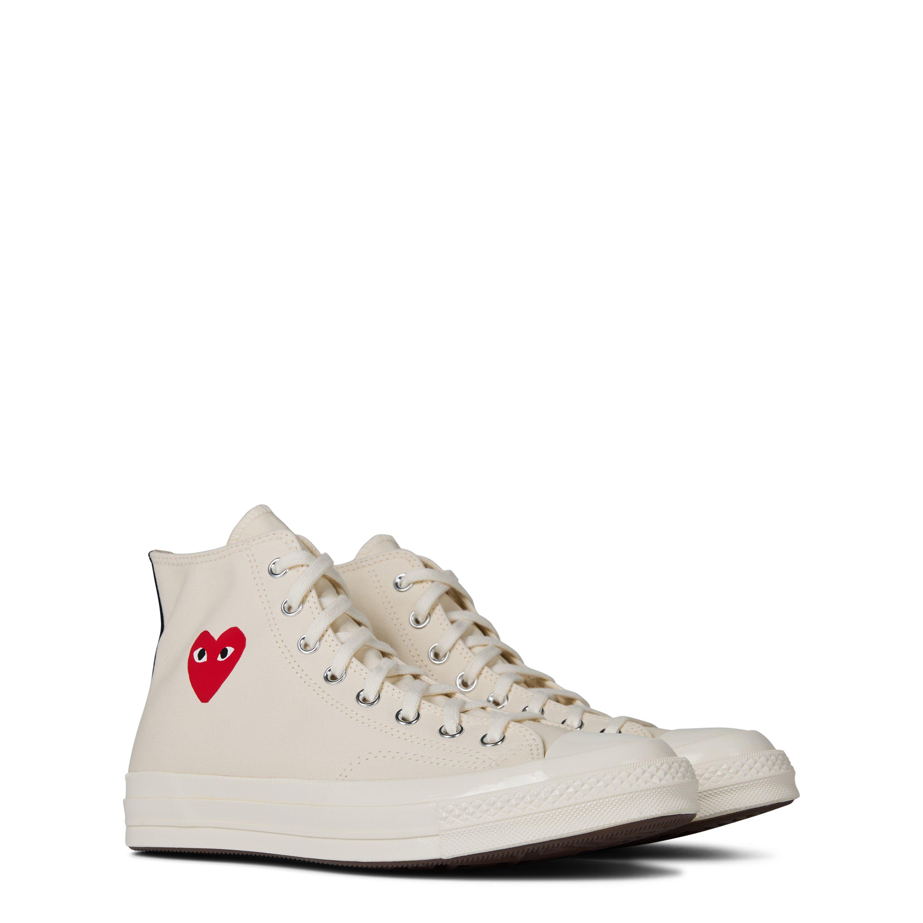 Beige 2 - Comme des Garcons PLAY - Single Heart Chuck 70 High Top Trainers - 4