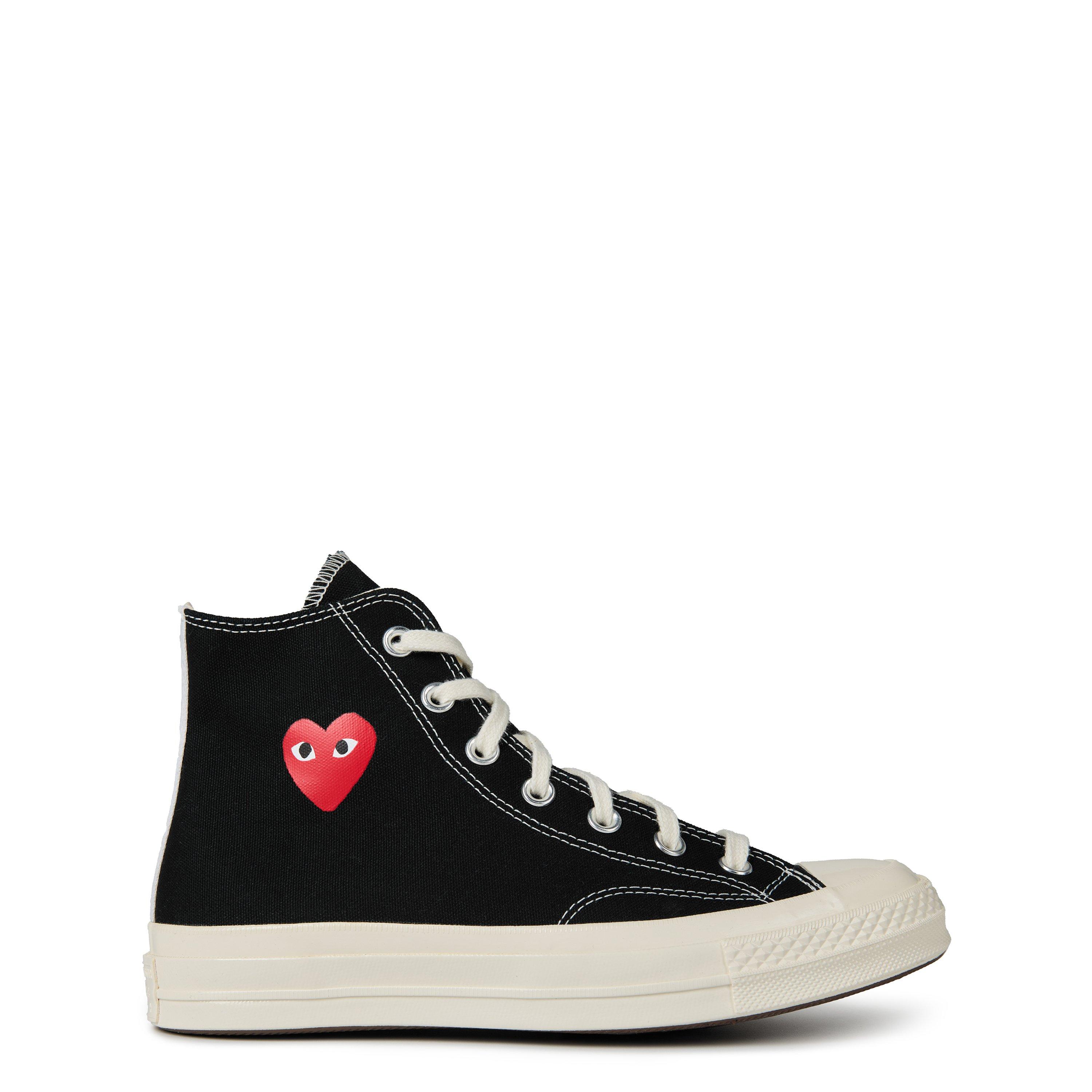 Black 1 - Comme des Garcons PLAY - Single Heart Chuck 70 High Top Trainers - 1