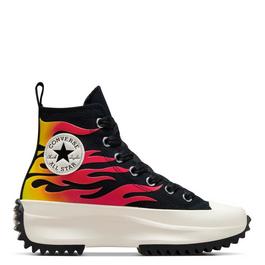 Converse Run Star Hike Flames Hi Top Platform Shoes