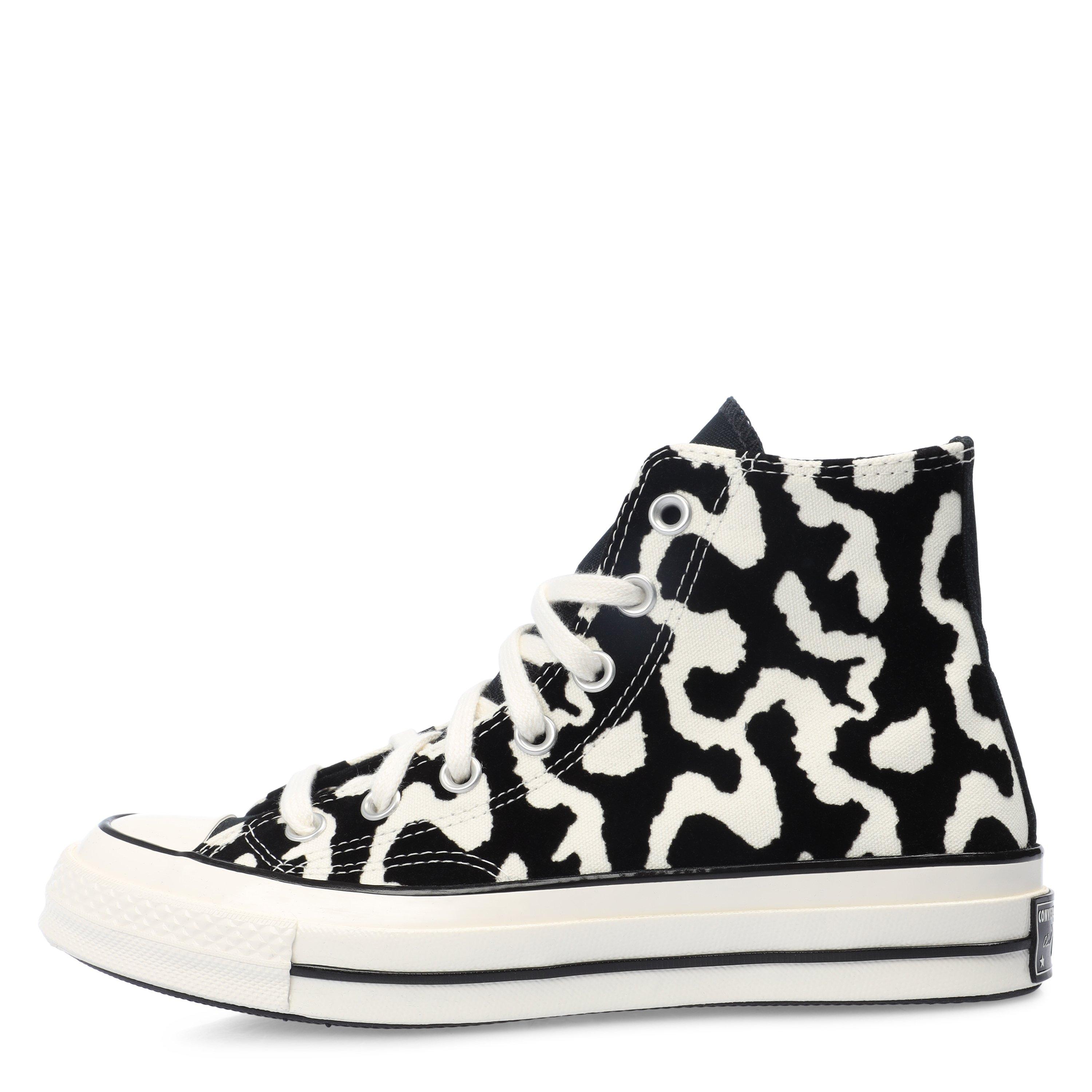 001-Black/Egr - Converse - Unisex Chuck 70 Leopard Remix Canvas High-Top Trainers - 2