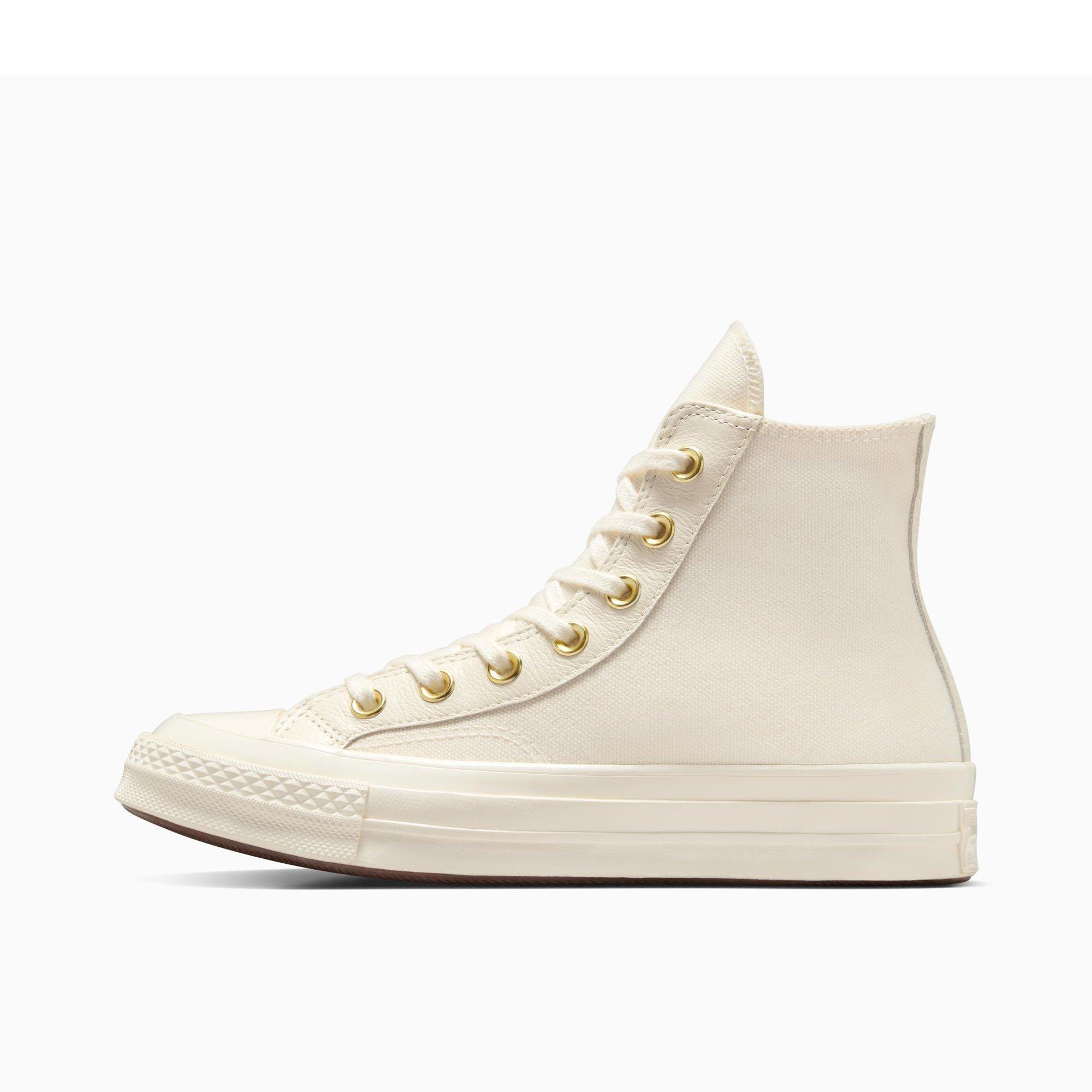 286-Egret/Egr - Converse - Unisex Chuck 70 Gold Canvas High-Top Trainers - 2