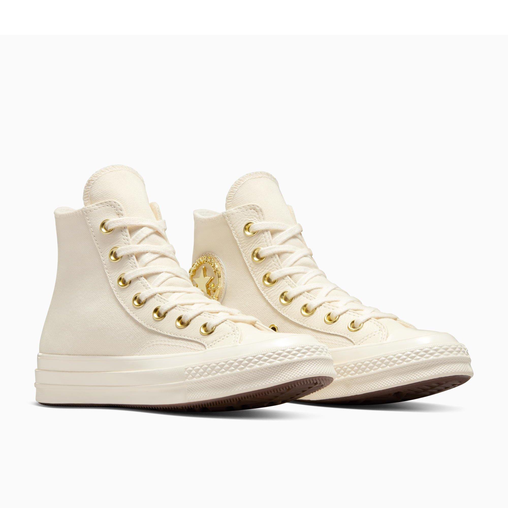 286-Egret/Egr - Converse - Unisex Chuck 70 Gold Canvas High-Top Trainers - 4