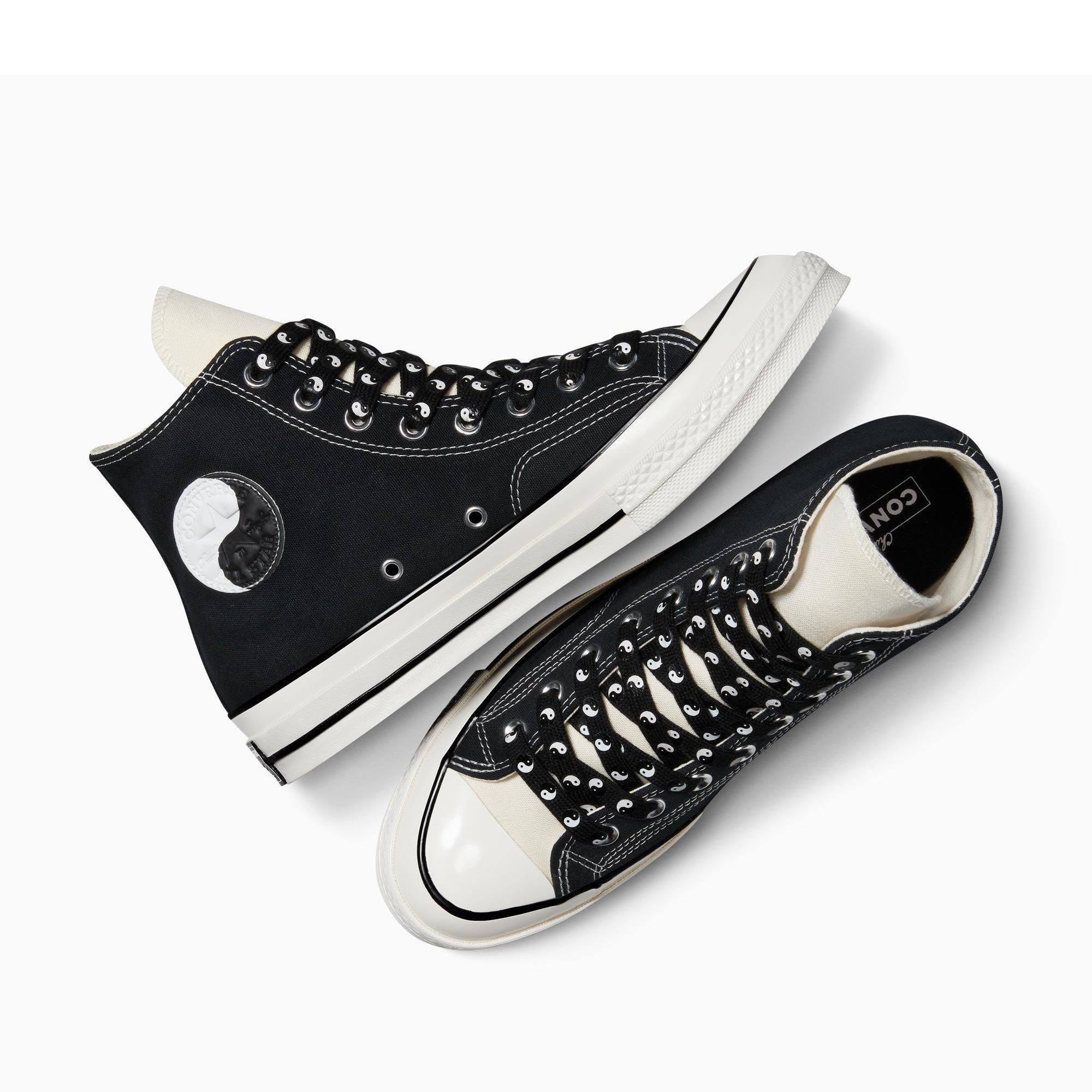 001-Black/Egr - Converse - Unisex Chuck 70 All Star Yin-Yan Canvas High-Top Trainers - 4