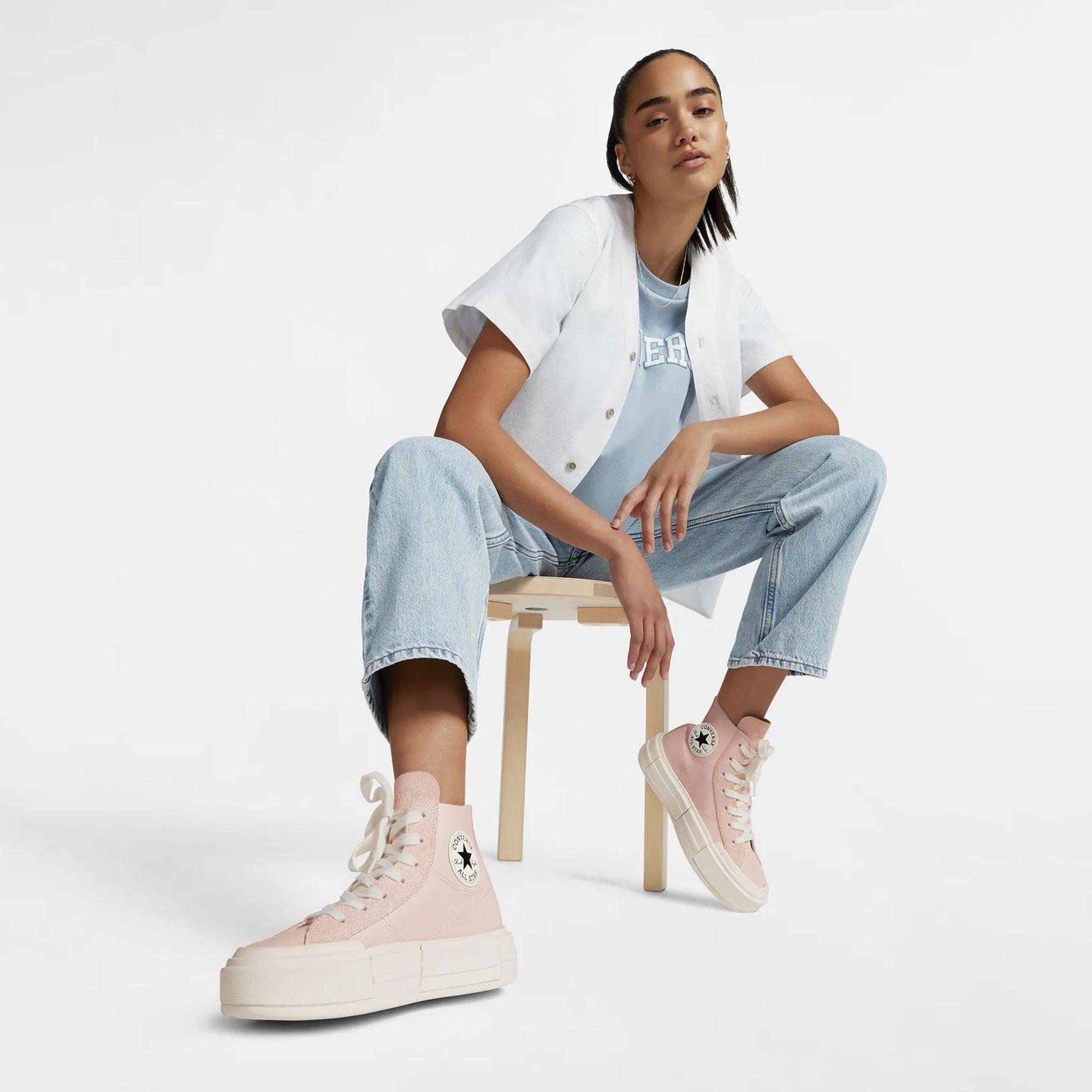 PinkSg/Egrt/Blk - Converse - Chuck Taylor All Stars Cruise High Top Trainers Womens - 8