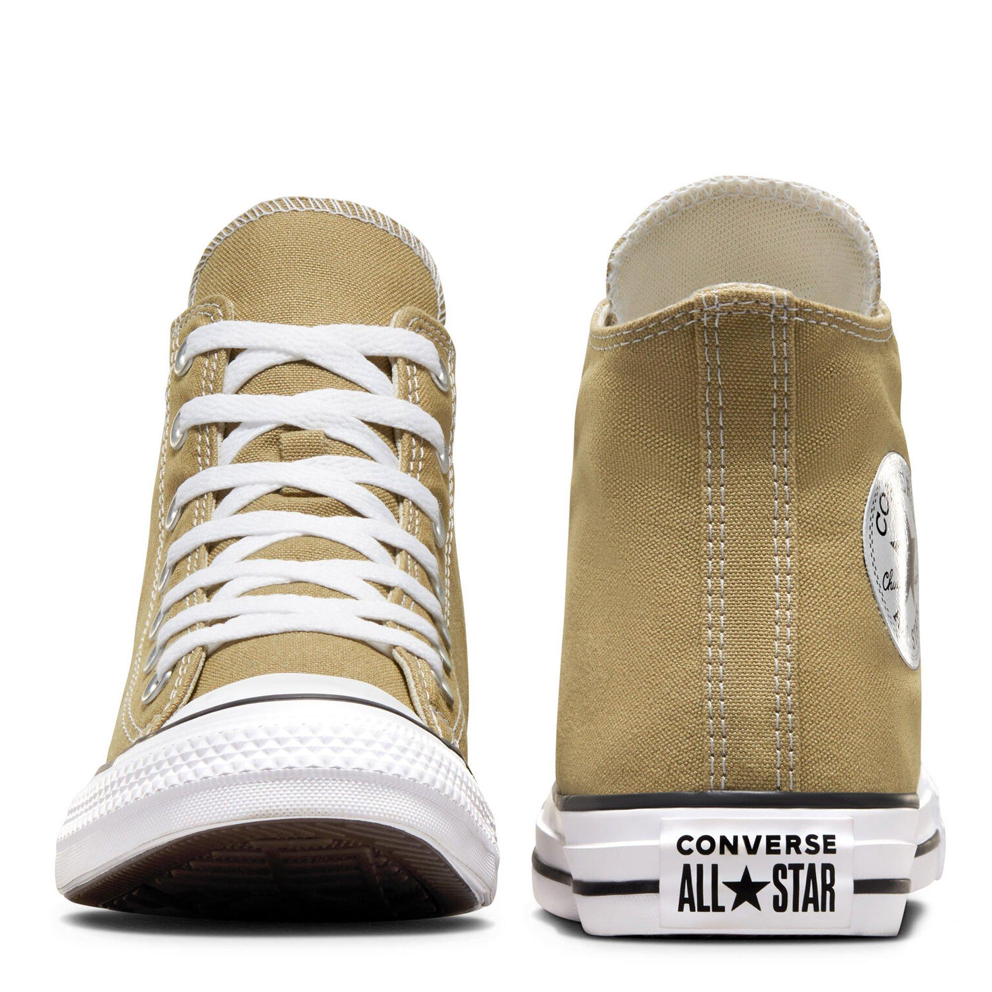 KHAKI/GREEN - Converse - Chuck Tailor All Star High Trainers Mens - 4