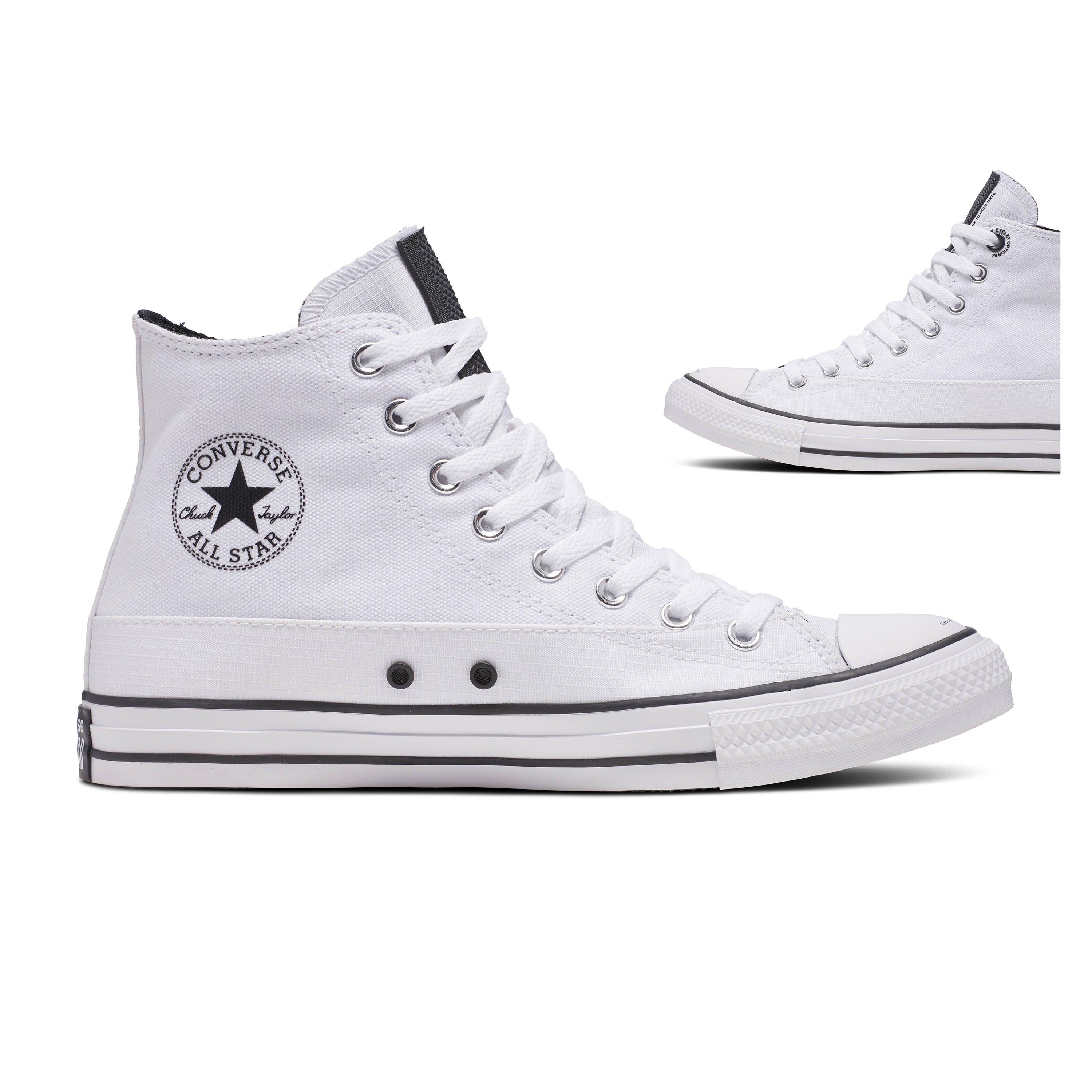 White/Black - Converse - Lifestyle Red Star Canvas High-Top Trainers - 1