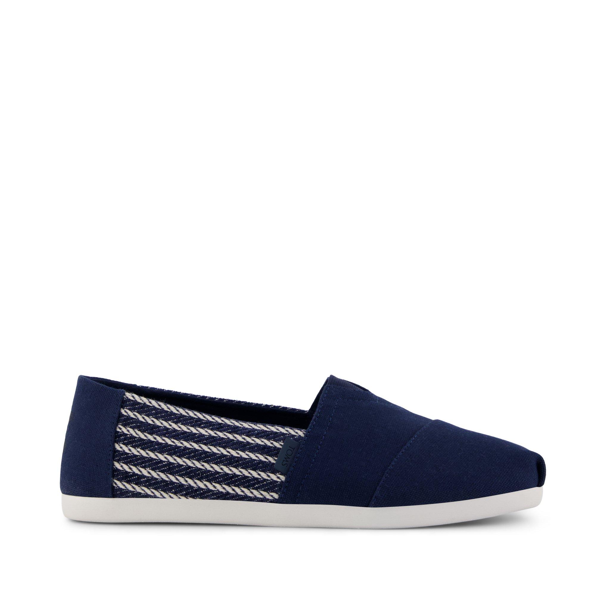 Navy - Toms - Men's Canvas Trainers - 1
