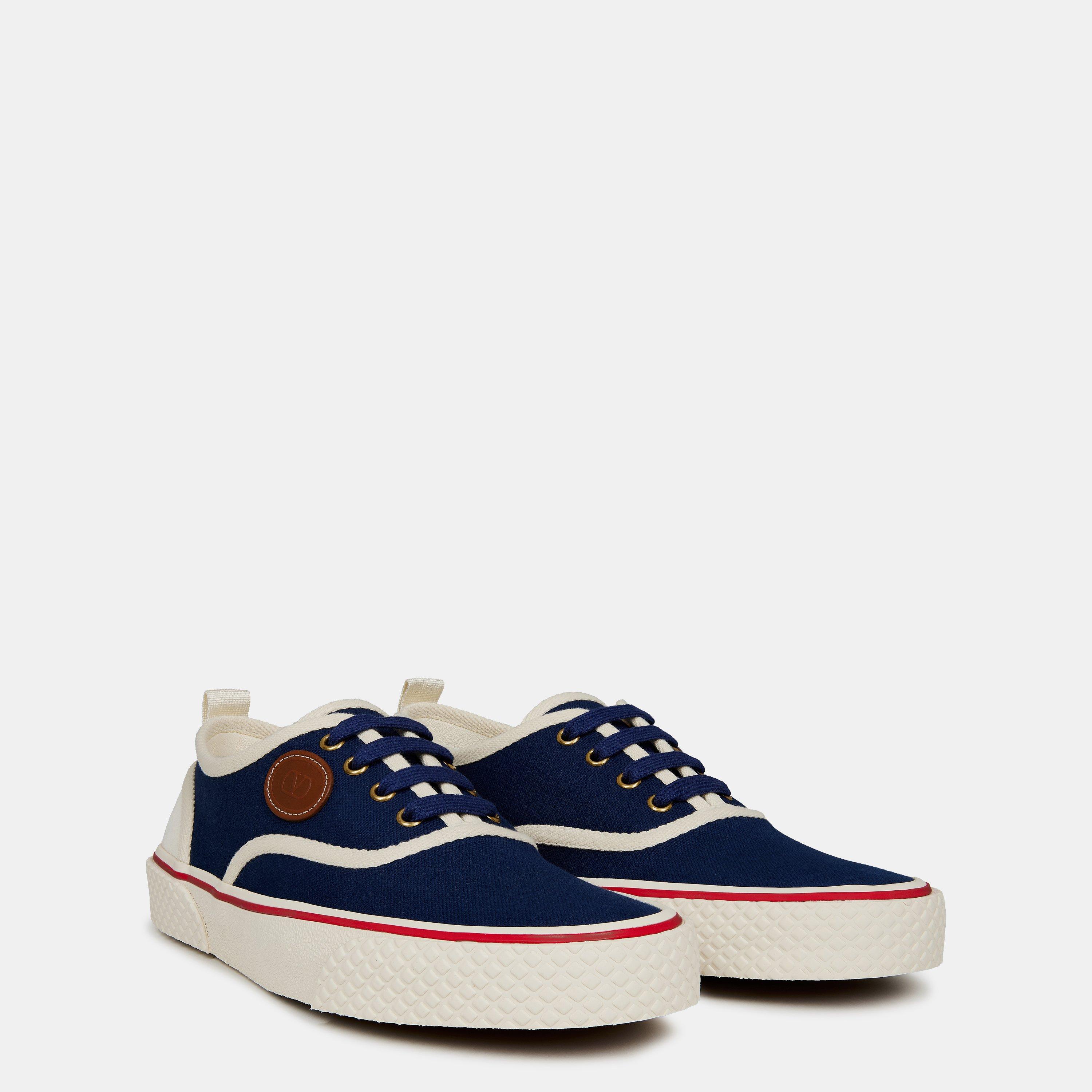 Indigo/Ivory - Valentino Garavani - Canvas Trainers - 4