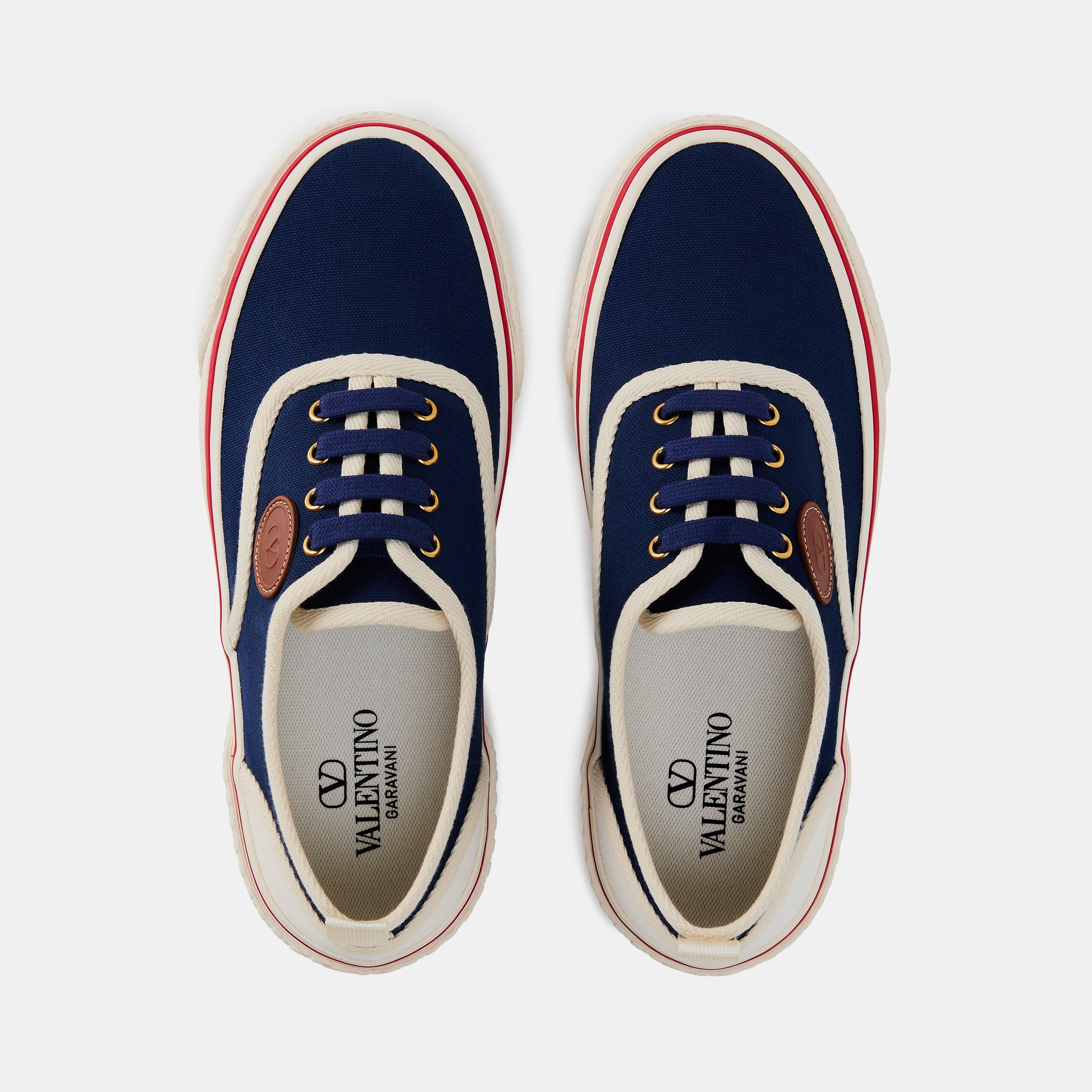 Indigo/Ivory - Valentino Garavani - Canvas Trainers - 6