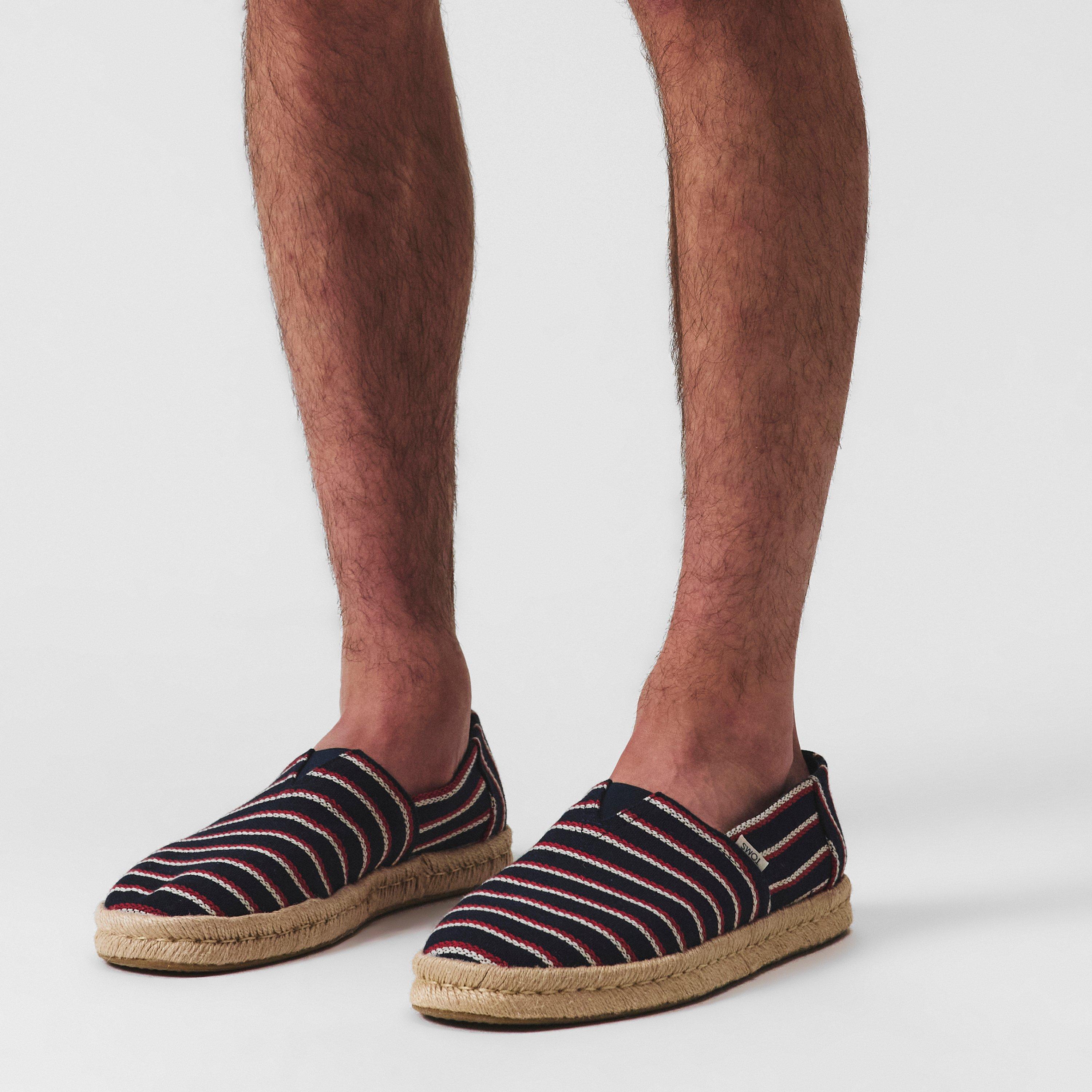 Navy Stripe - Toms - Men's Alpargata Canvas Trainers - 2