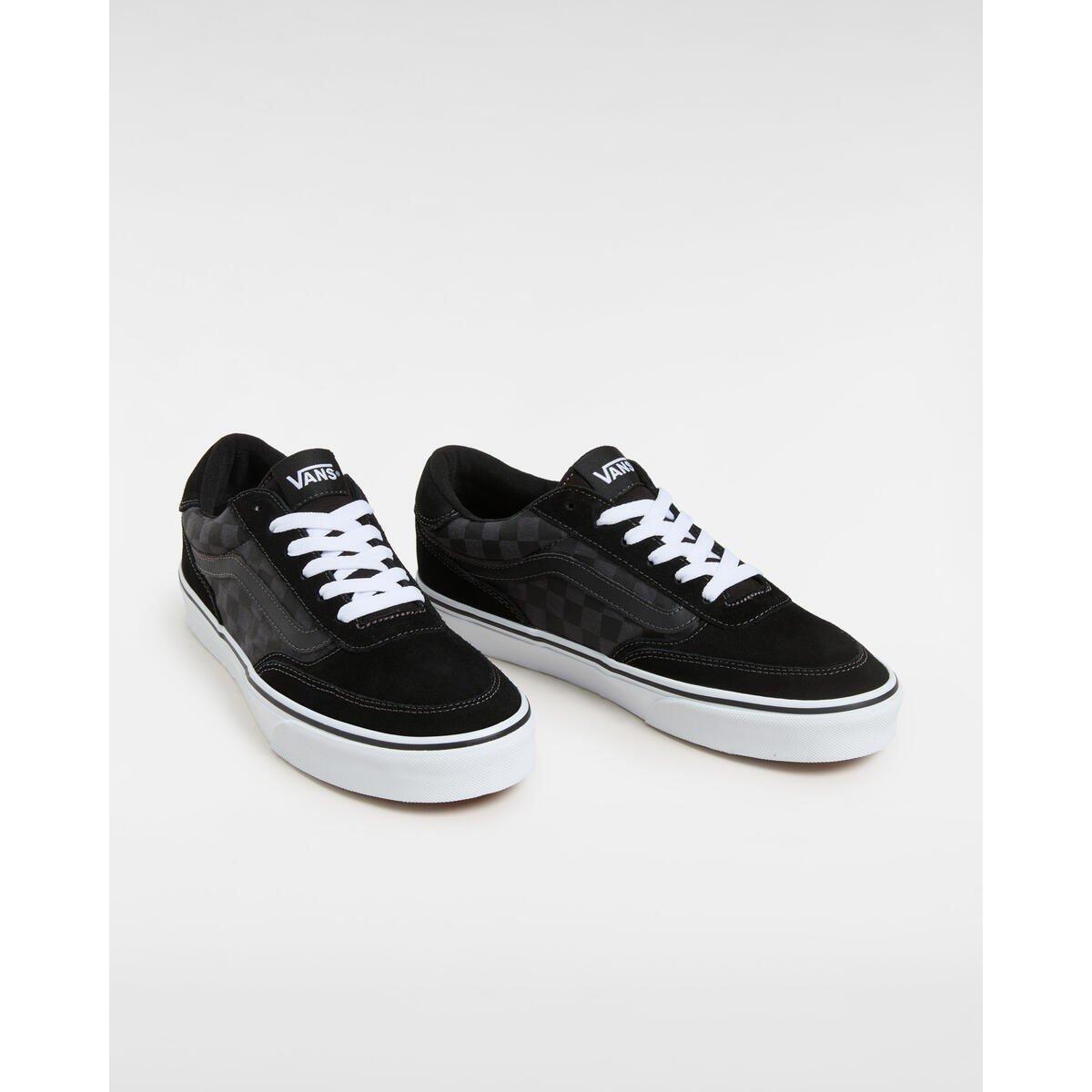 Black/Grey Chk - Vans - VA Brooklyn Low Trainers Mens - 2