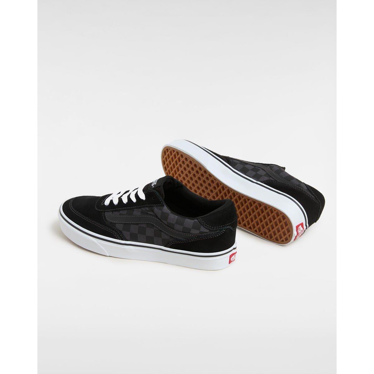 Black/Grey Chk - Vans - VA Brooklyn Low Trainers Mens - 3