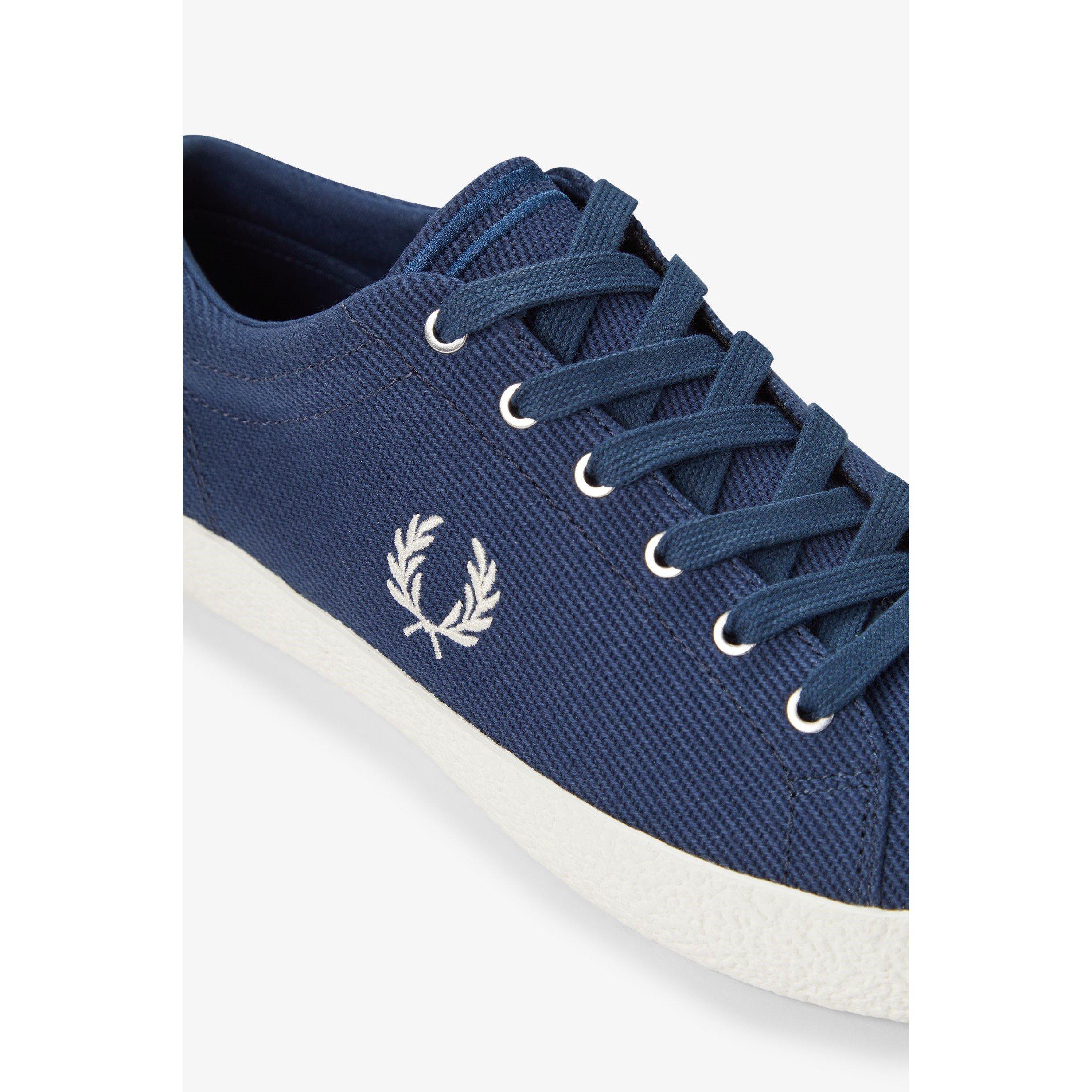 X86 Tennis Blue - Fred Perry - Men's Baseline Twill Canvas Trainers - 3