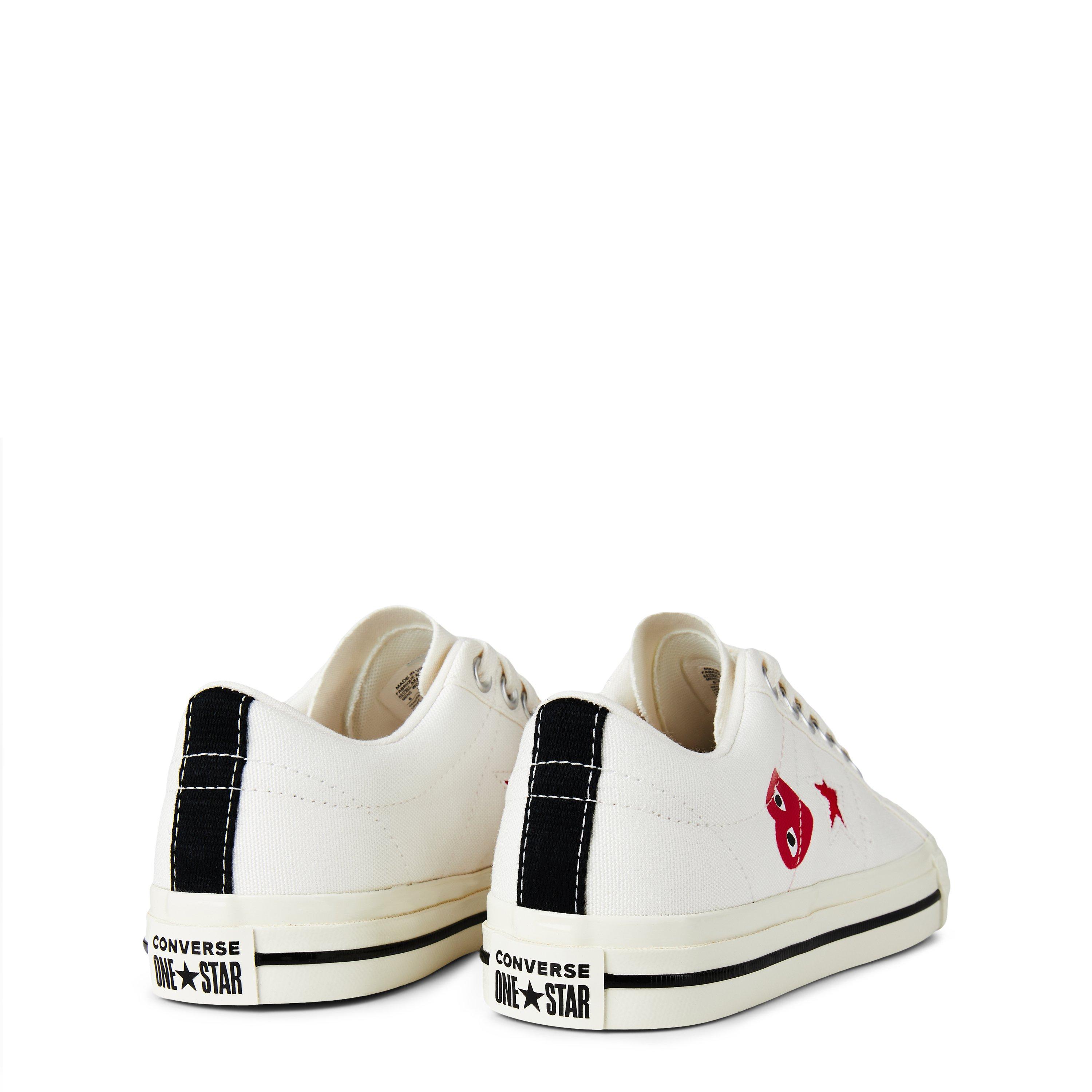 White - Comme des Garcons PLAY - X Converse One Star Trainers - 4