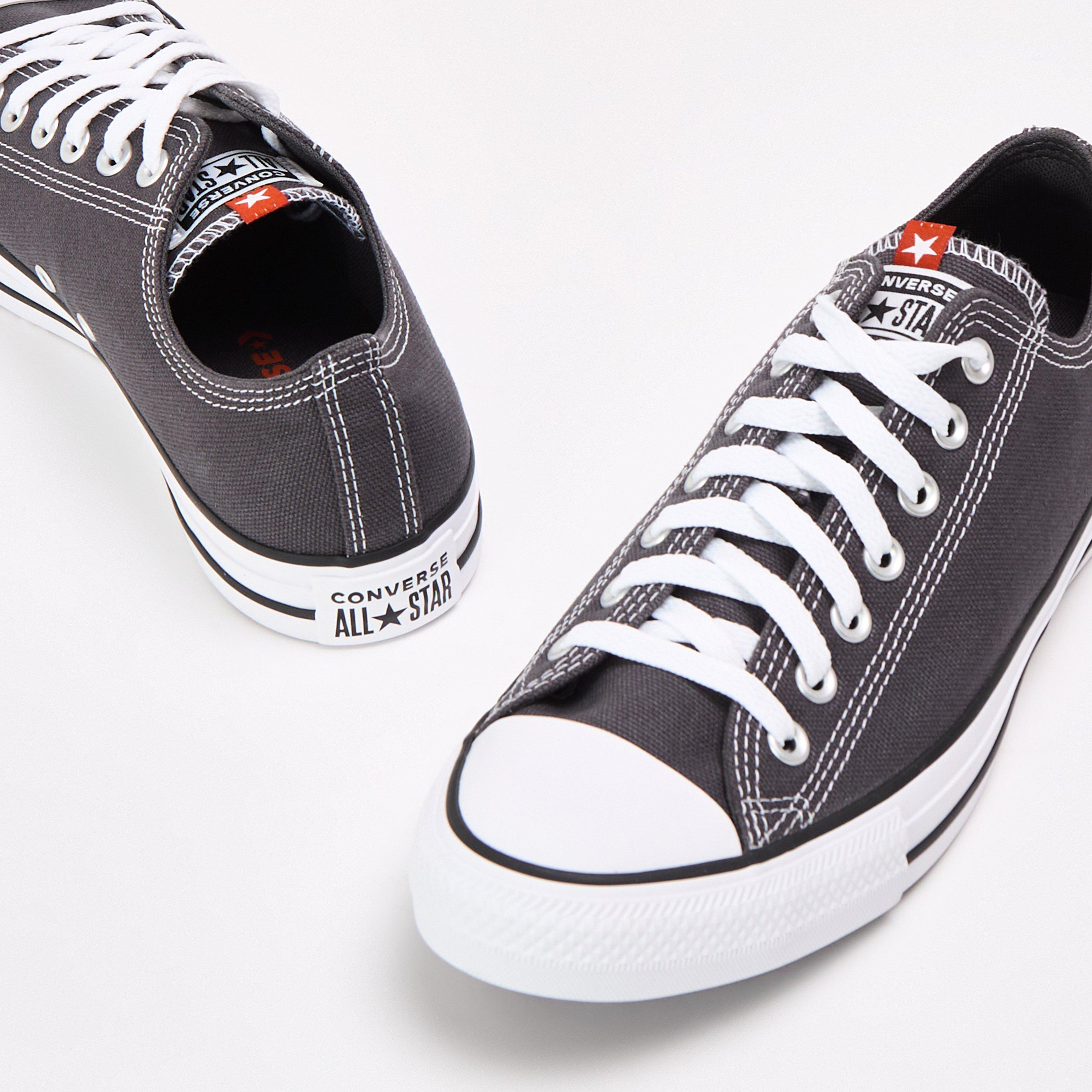 DarkMatter/Wht - Converse - Men's Canvas Low-Top Trainers - 3