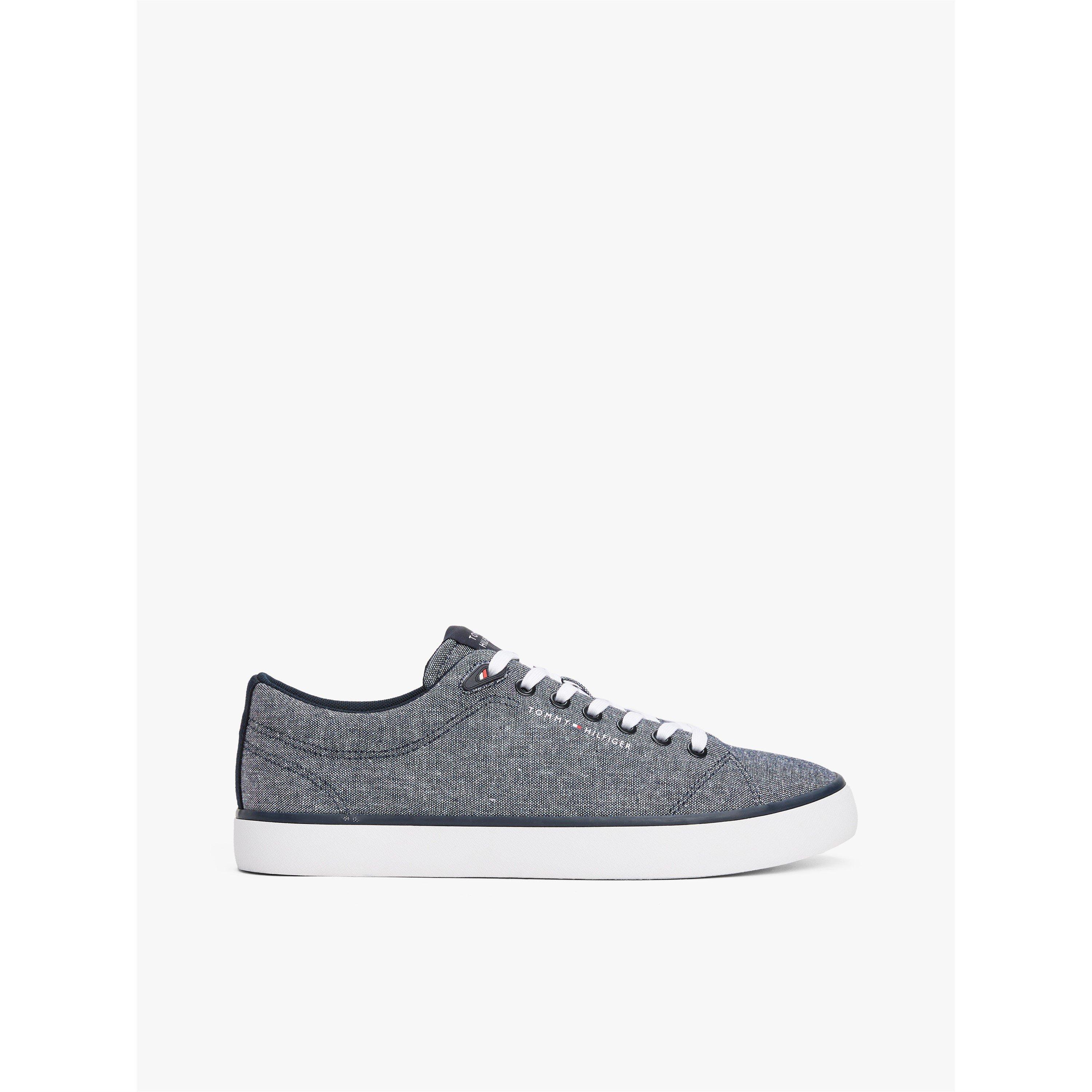 Navy Denim - Tommy Hilfiger - Men's Chambray Canvas Trainers - 1