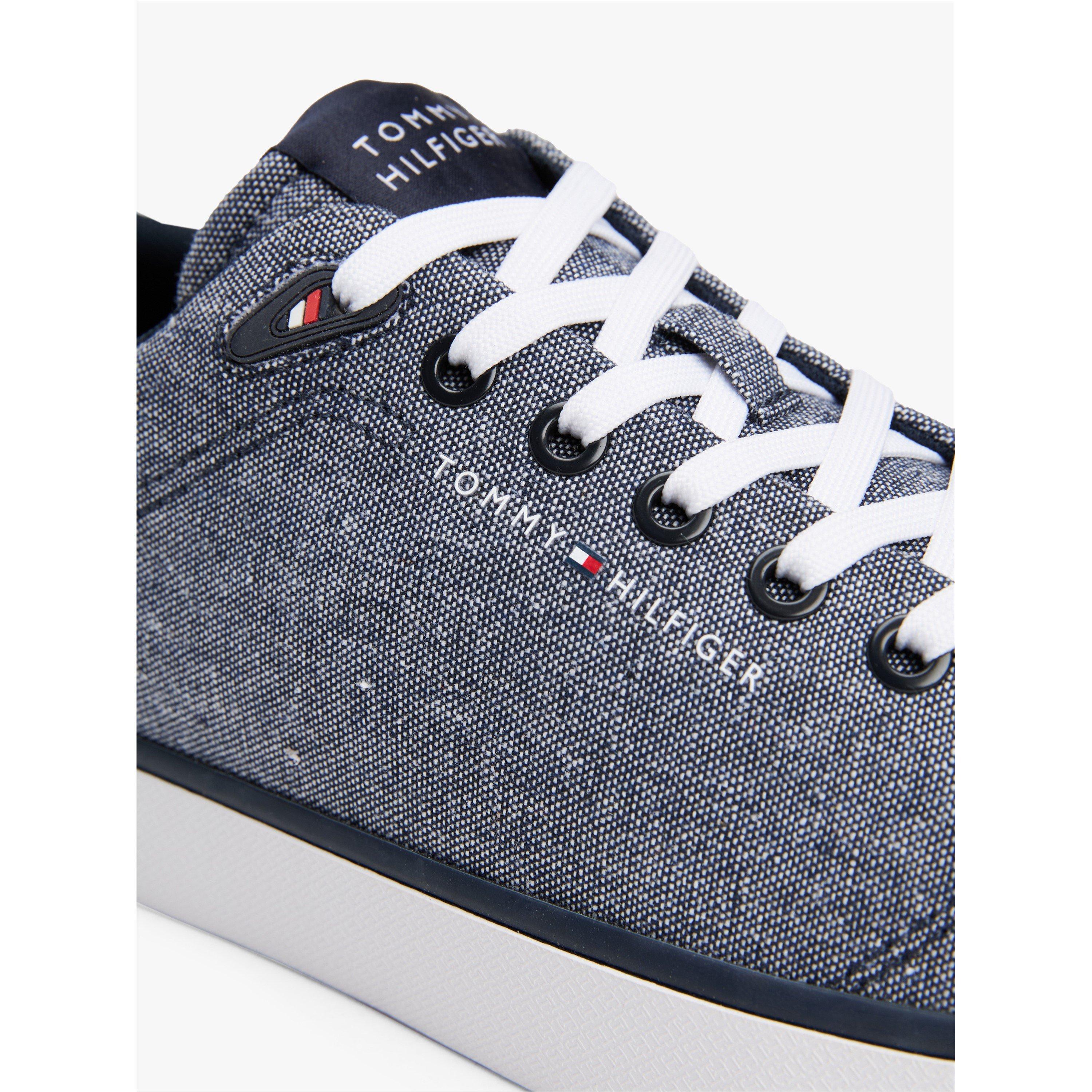 Navy Denim - Tommy Hilfiger - Men's Chambray Canvas Trainers - 3