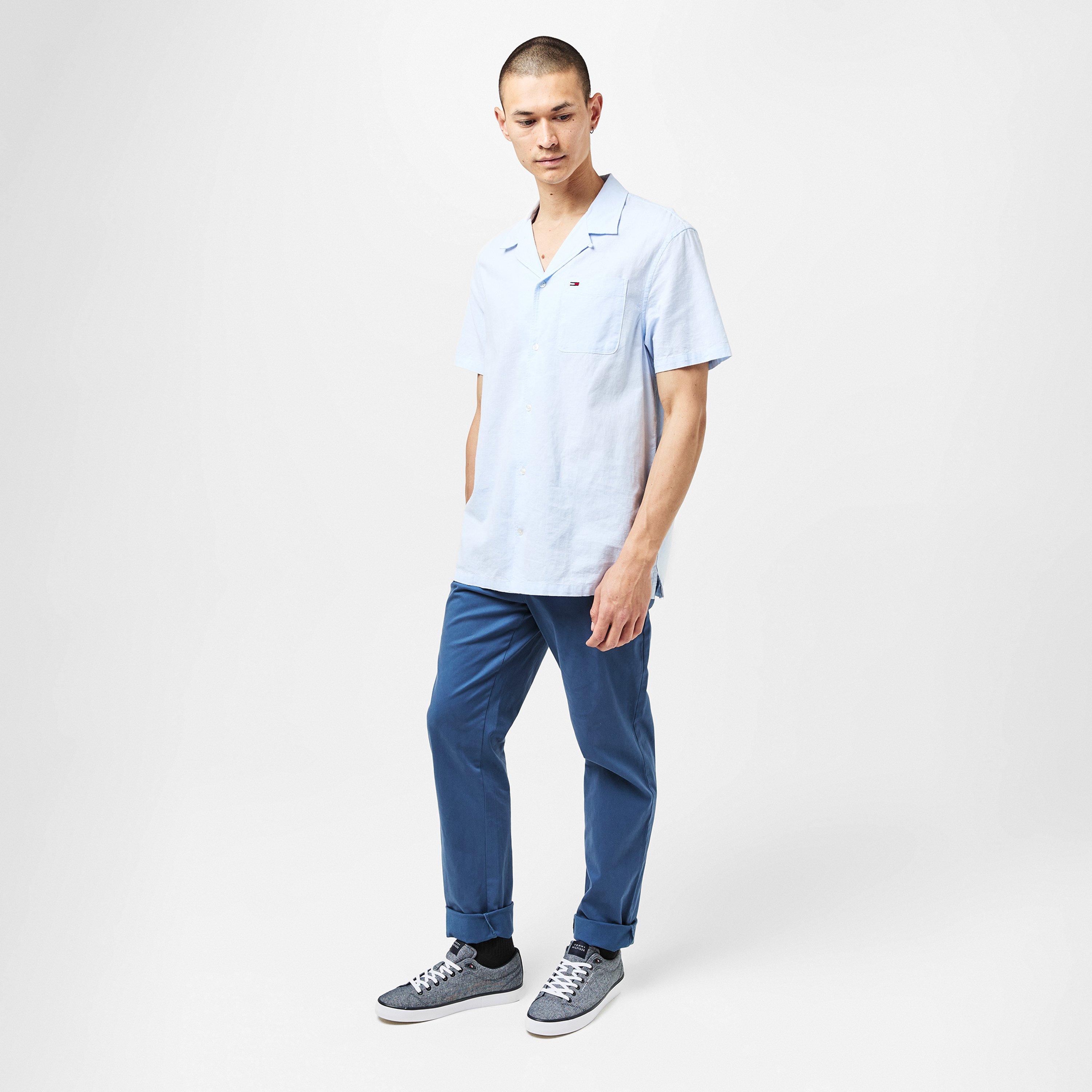 Navy Denim - Tommy Hilfiger - Men's Chambray Canvas Trainers - 5