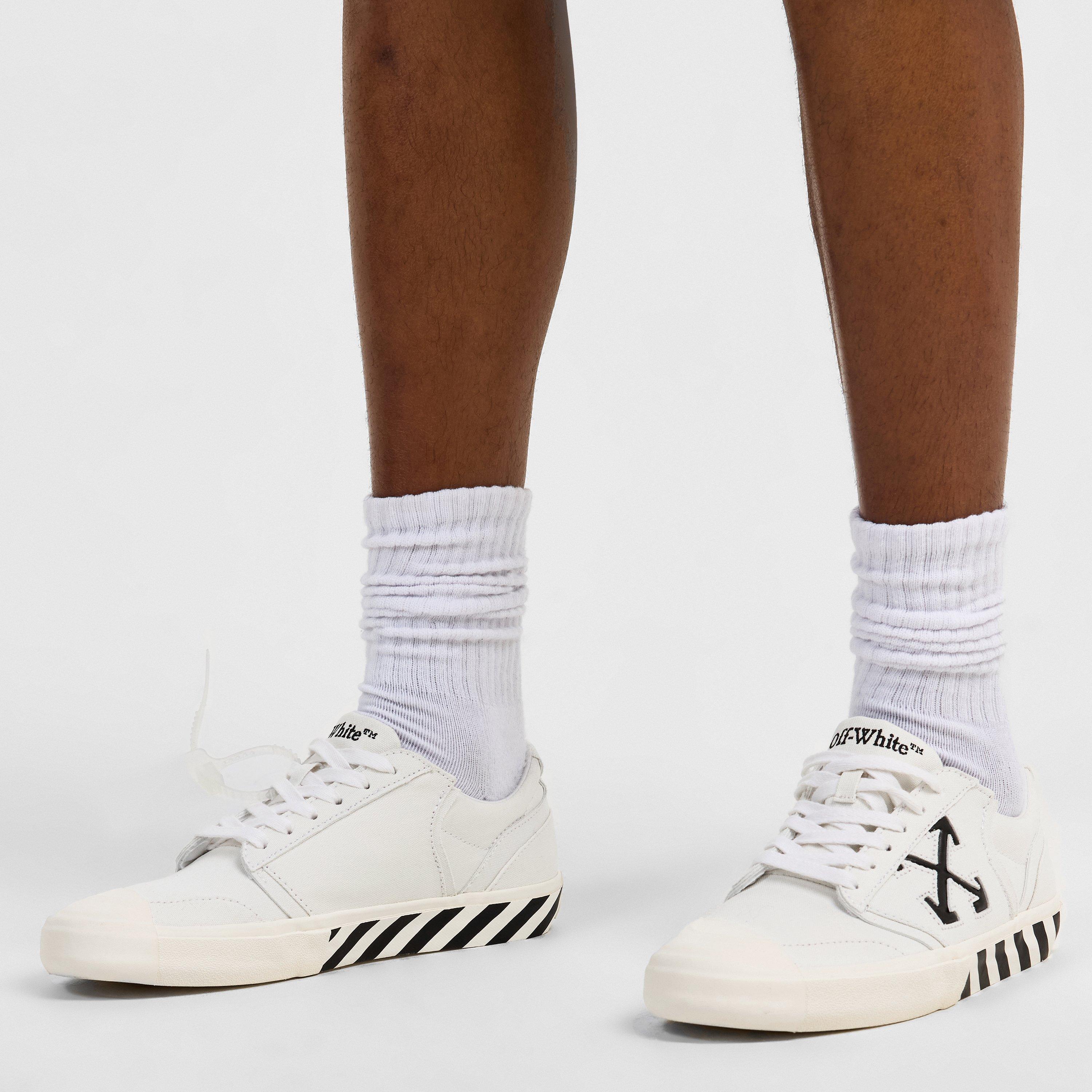 White - Off White - Men's Vulc Undercut Canvas Trainers - 3