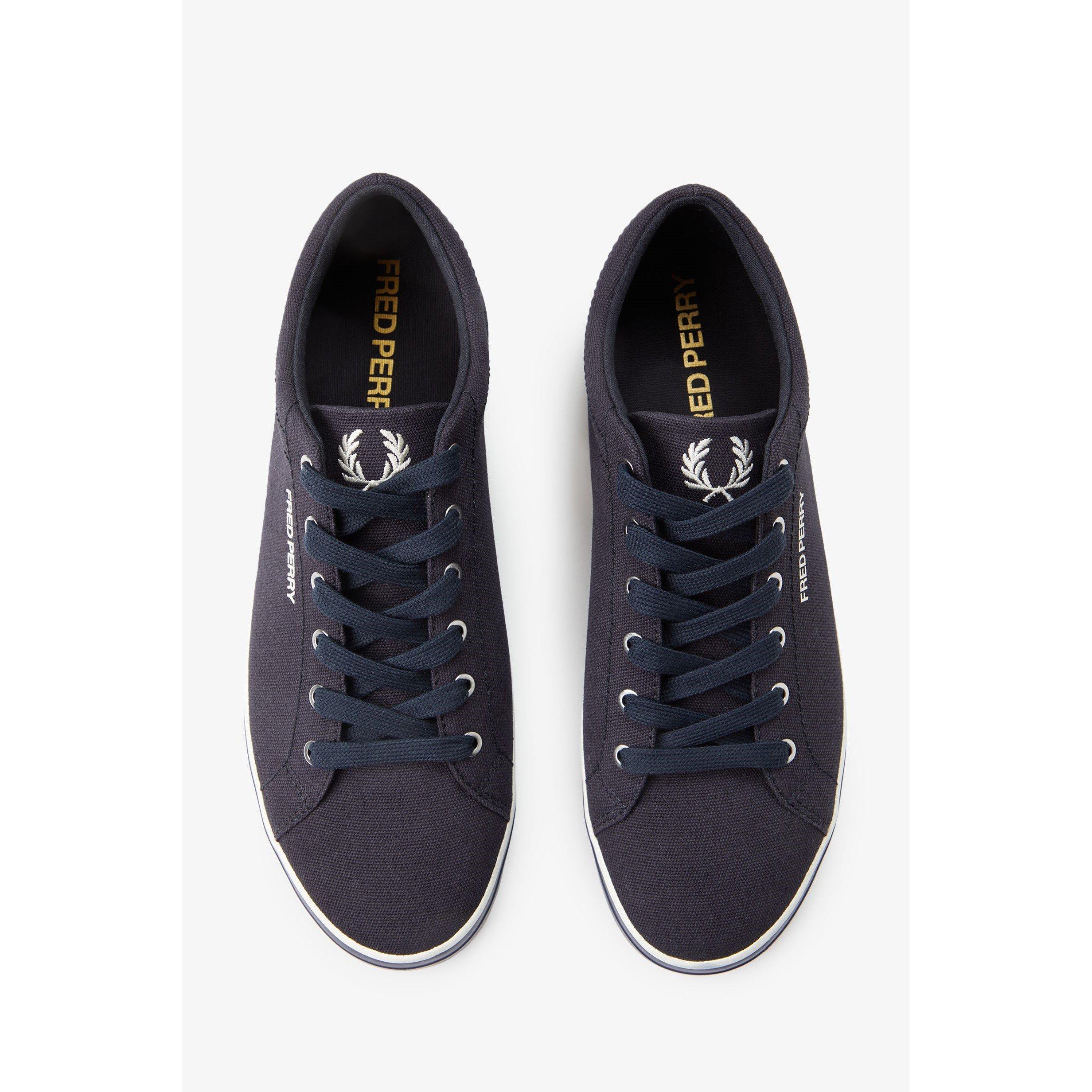 Navy 608 - Fred Perry - Men's Baseline Canvas Trainers - 4