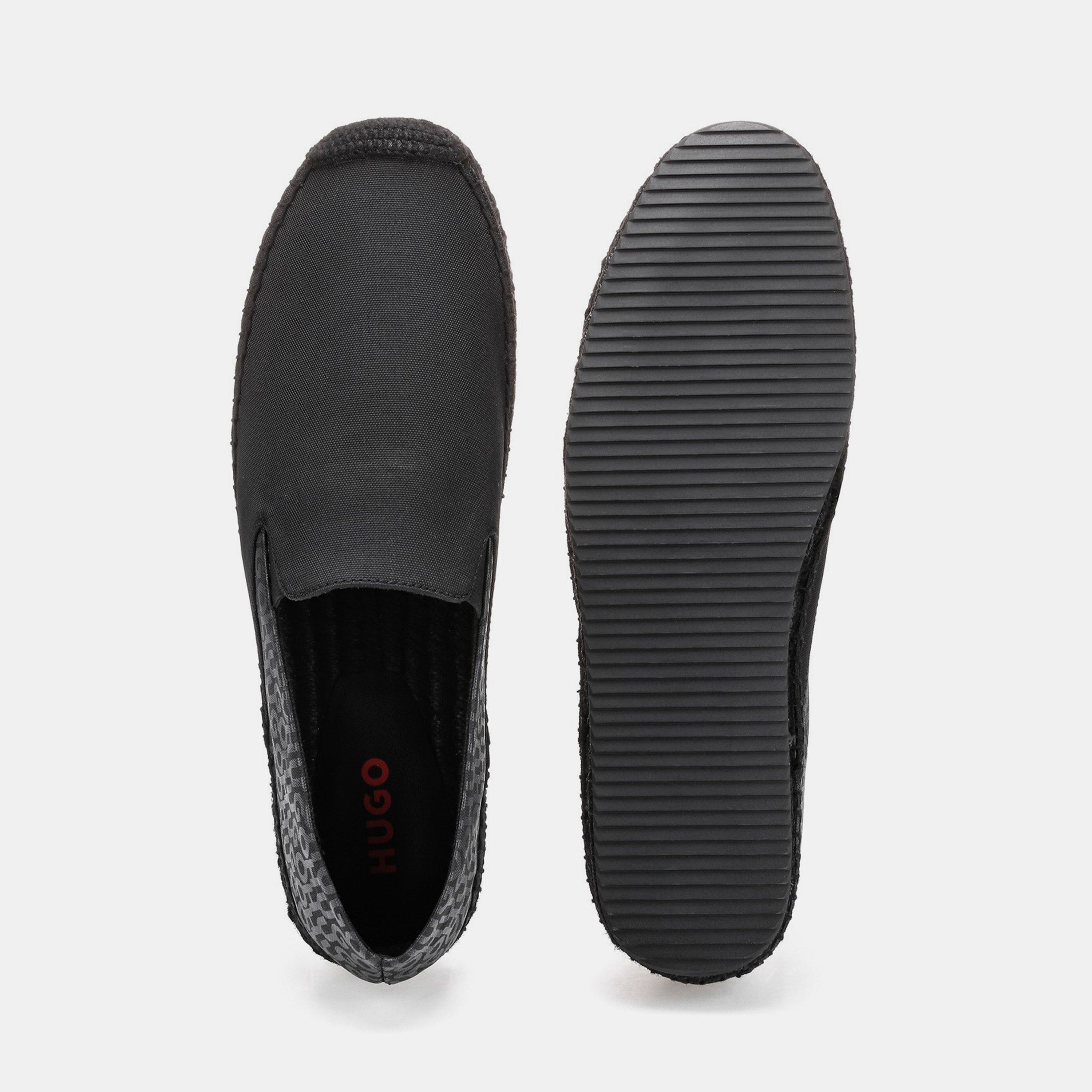 Black - Hugo - Men's Sannes Slon Nyalh Canvas Trainers - 3