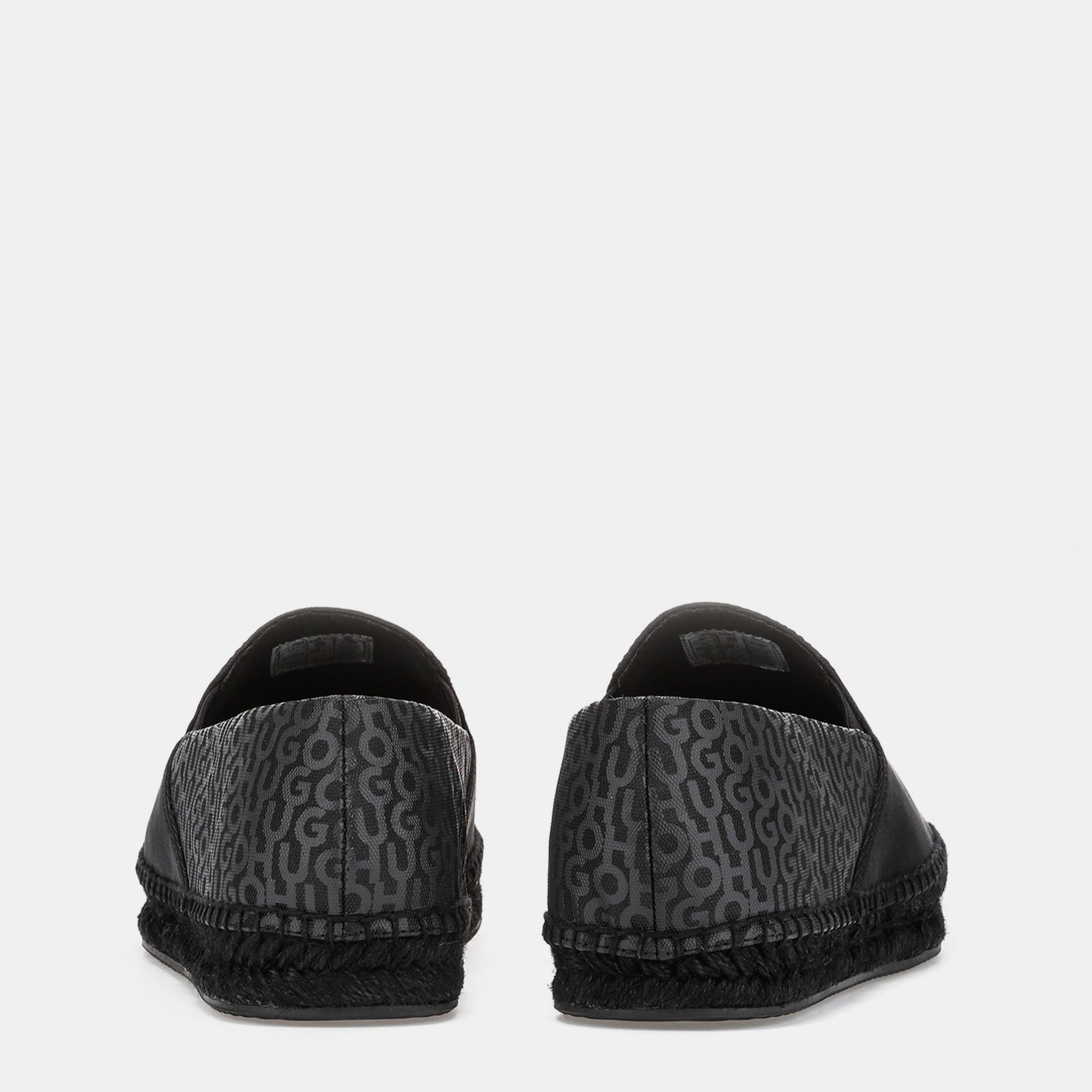 Black - Hugo - Men's Sannes Slon Nyalh Canvas Trainers - 4