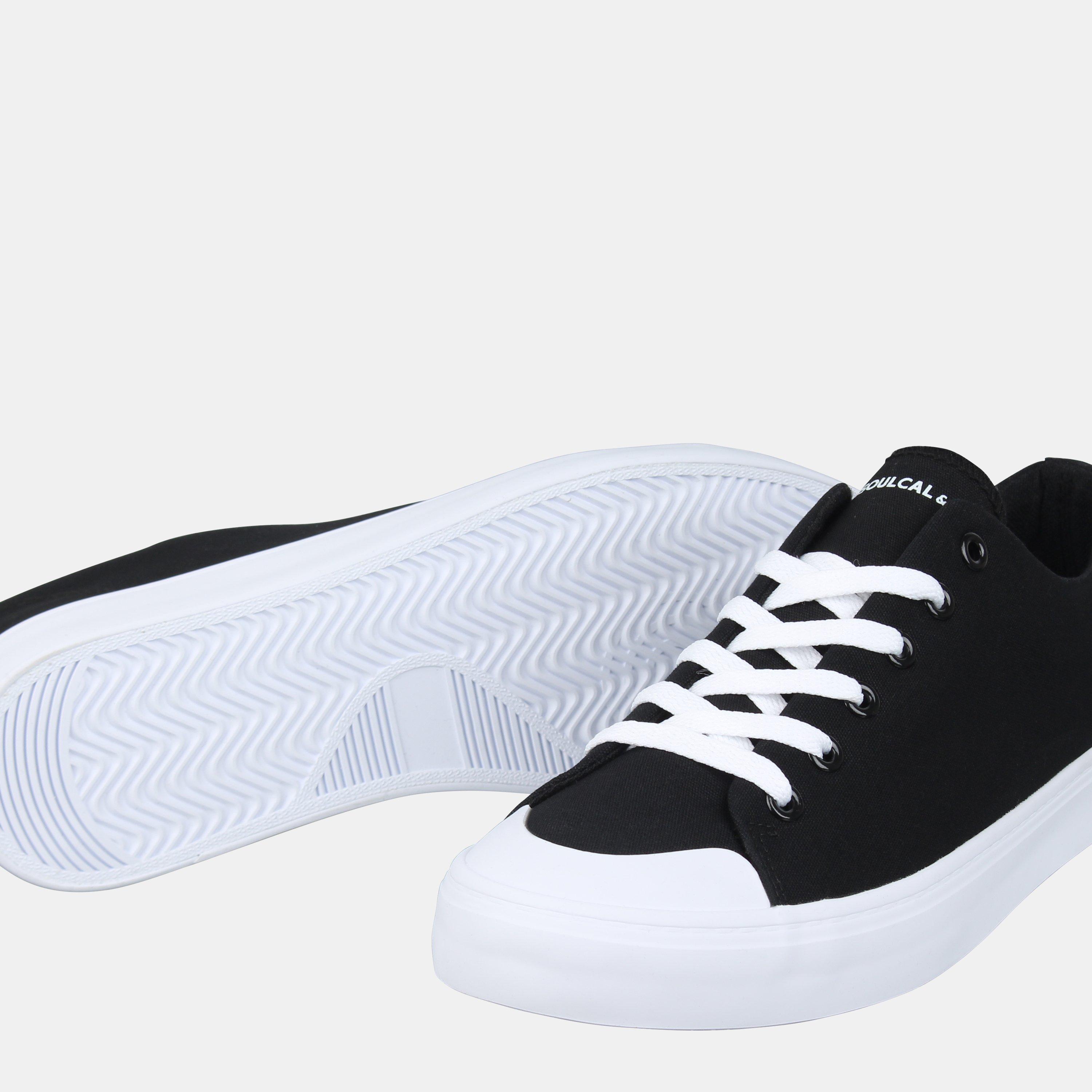 Black/White - SoulCal - Men's Canvas Lace Up Trainers - 3