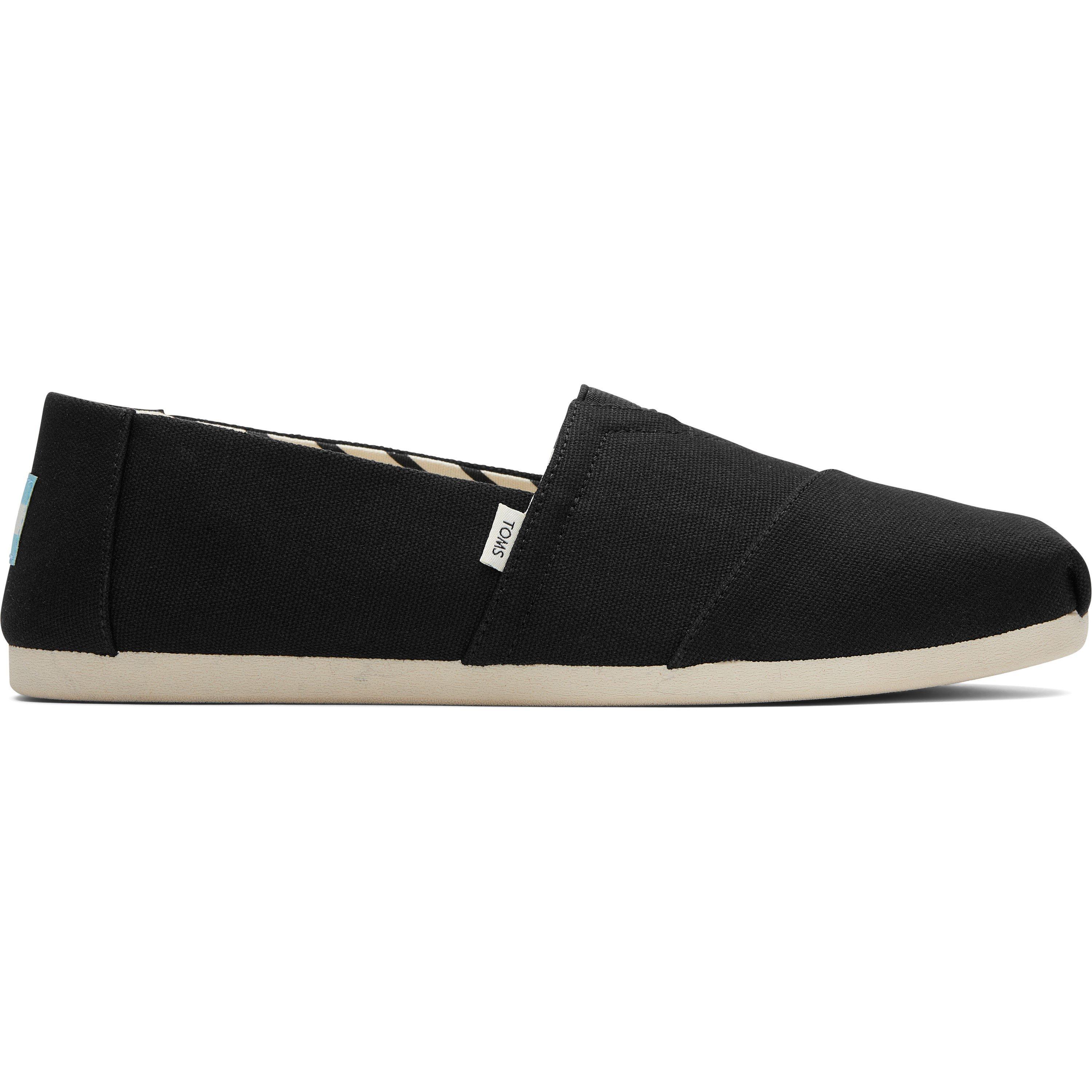 Toms Men's Alpargata Canvas Shoes - Black/Wht - 7 (40.5)