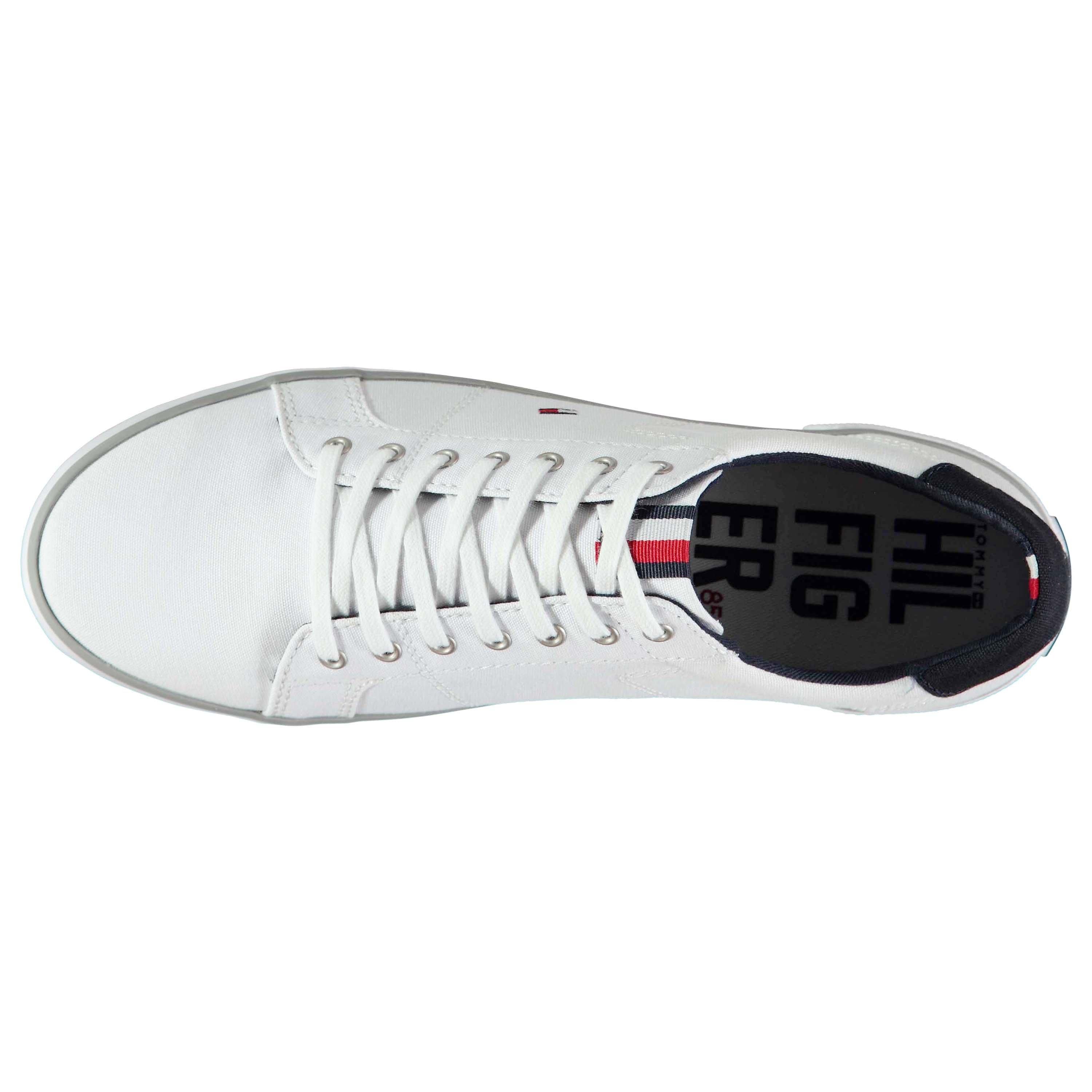 White - Tommy Hilfiger - Harlow 1D Canvas Trainers - 3