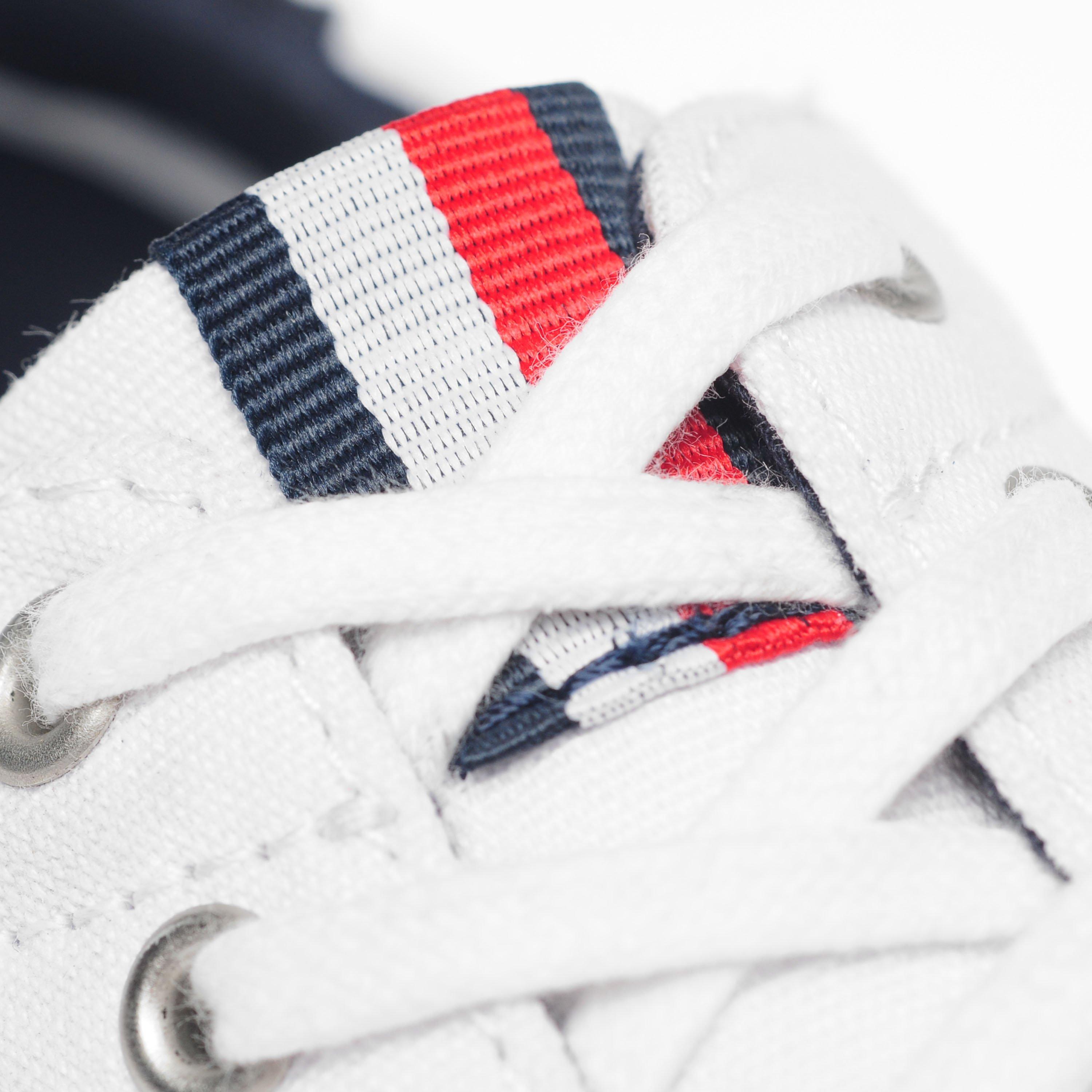 White - Tommy Hilfiger - Harlow 1D Canvas Trainers - 4