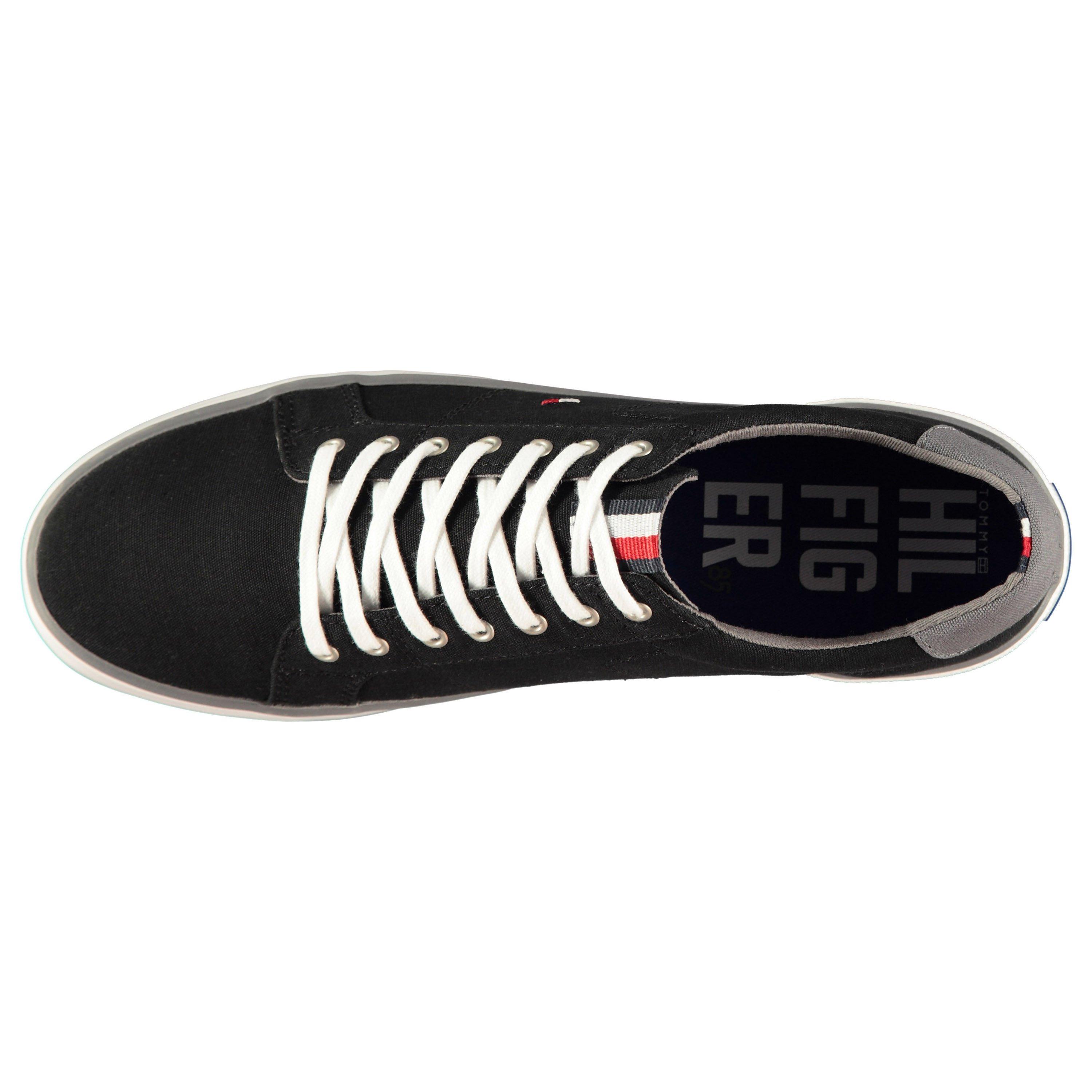 Black/White - Tommy Hilfiger - Harlow 1D Canvas Trainers - 3