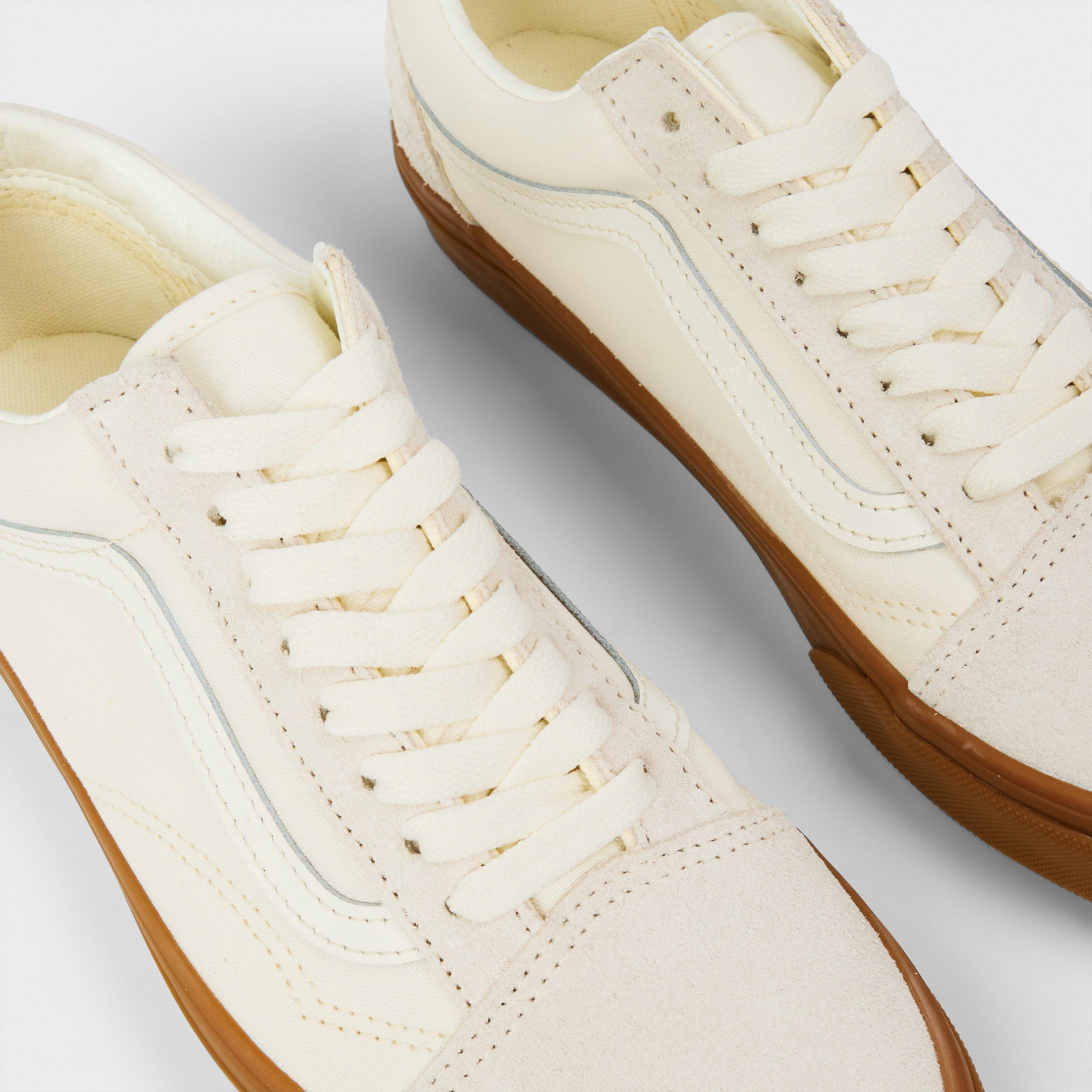 Marshmallow/Gum - Vans - Adults Old Skool Marshmallow/Gum Canvas Low Trainers - 3