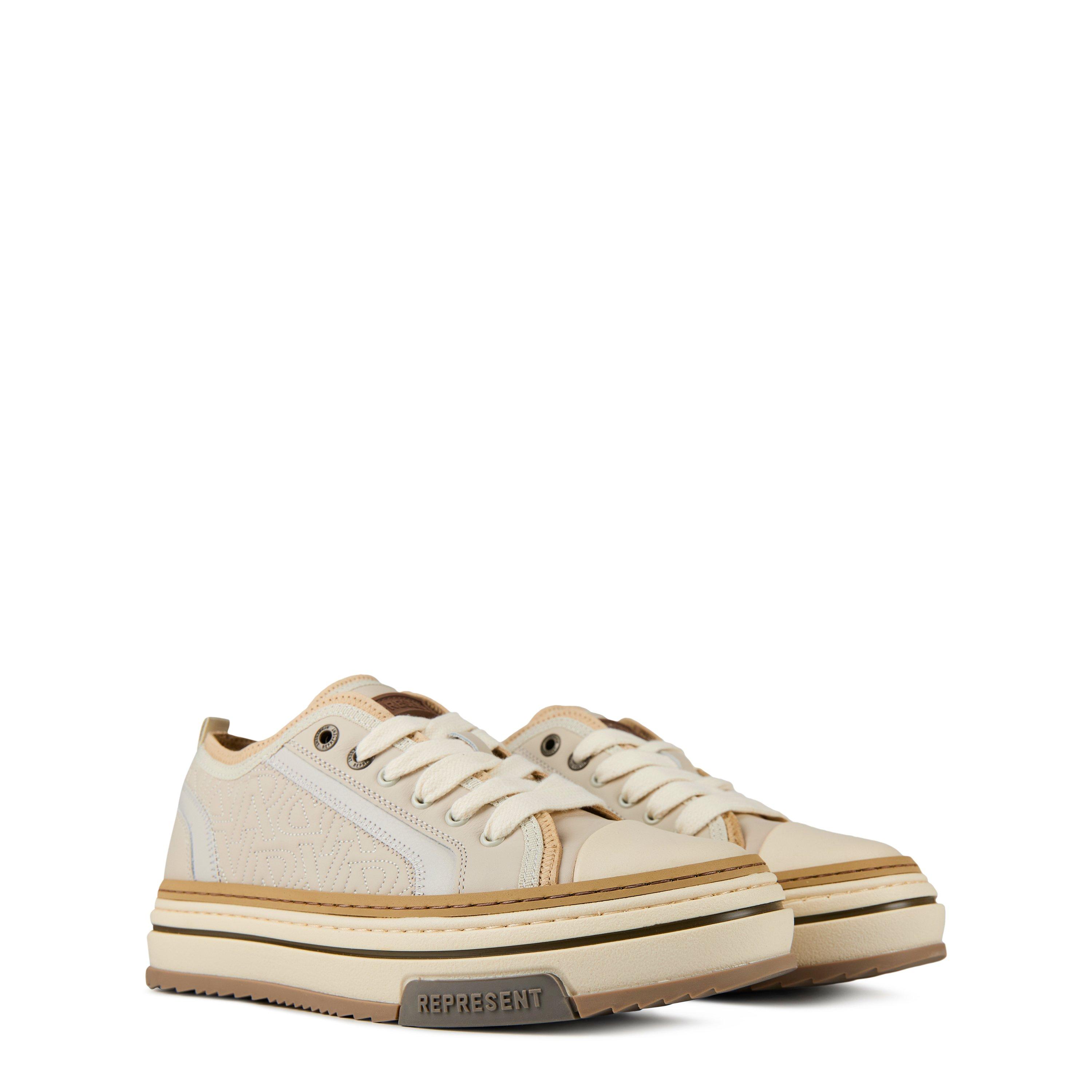 Vintage White - Represent - Men's X Low Trainers, Layered Design, Chunky Laces - 4