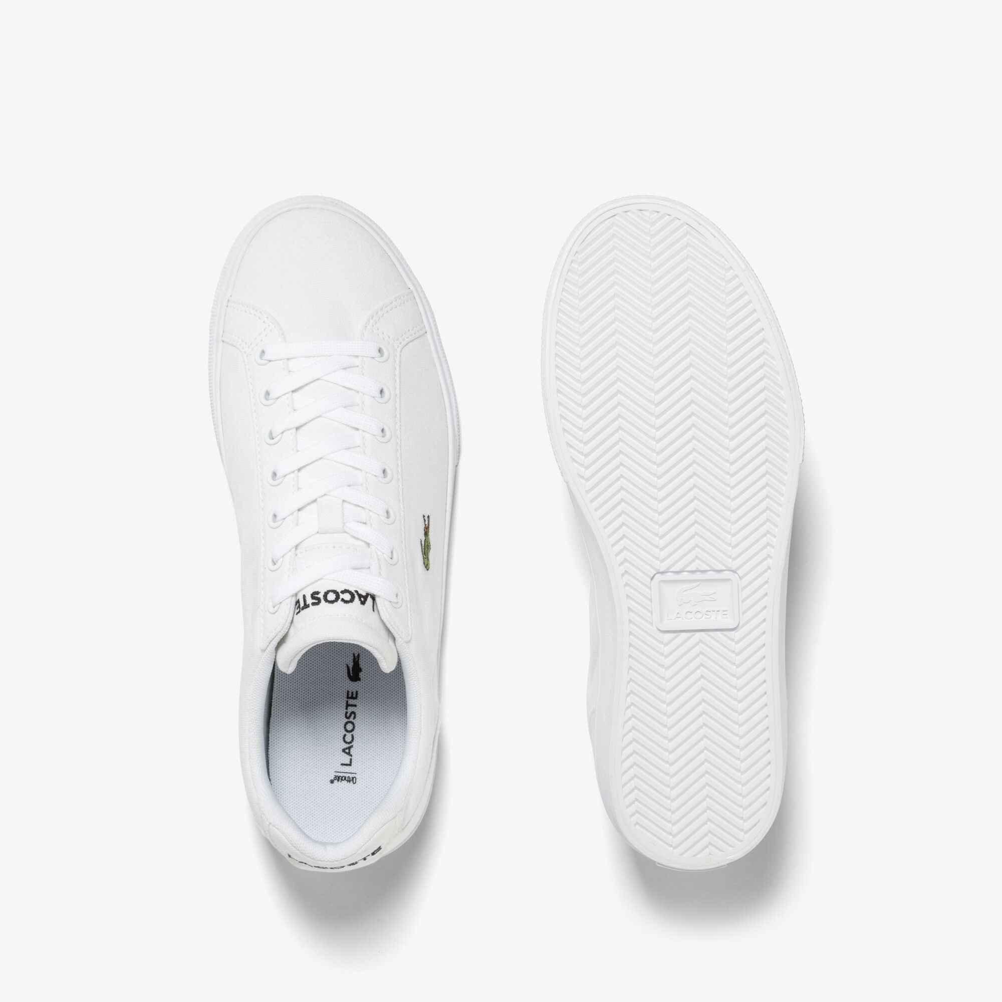 White/White - Lacoste - Men's Lerond Pro Canvas Low Trainers - 3
