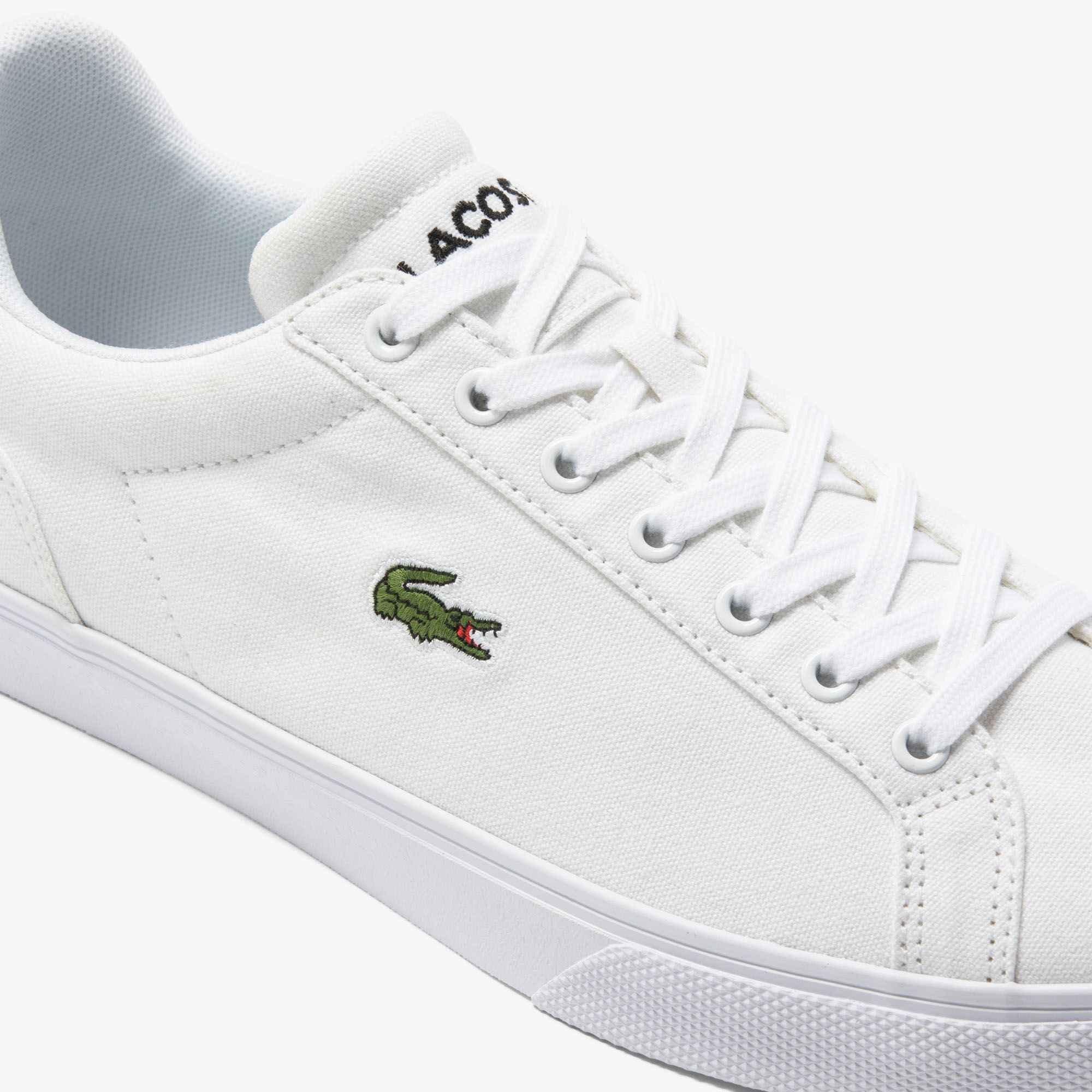 White/White - Lacoste - Men's Lerond Pro Canvas Low Trainers - 2