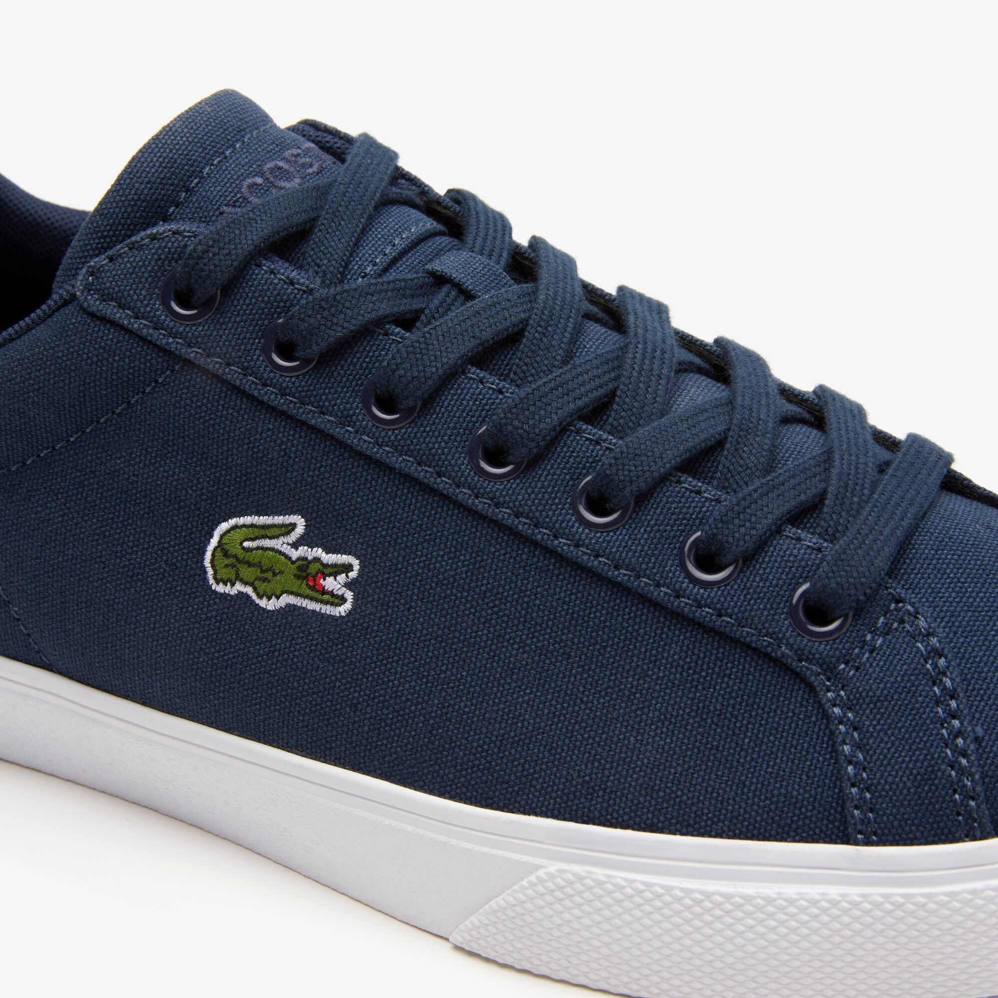Marine/Blanc - Lacoste - Men's Lerond Pro Low Canvas Trainers - 2