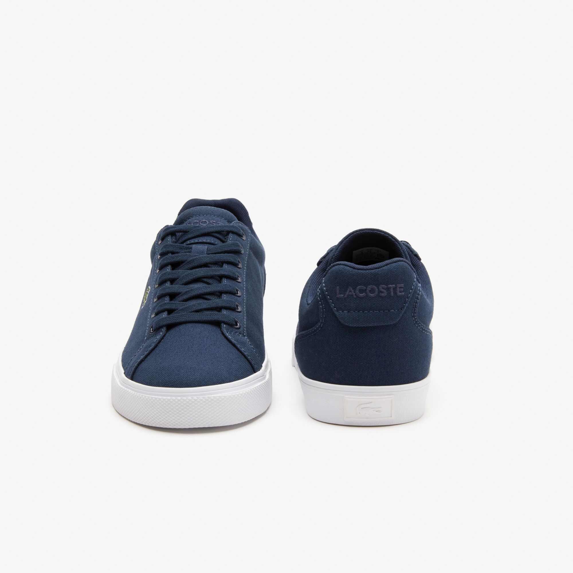 Marine/Blanc - Lacoste - Men's Lerond Pro Low Canvas Trainers - 4